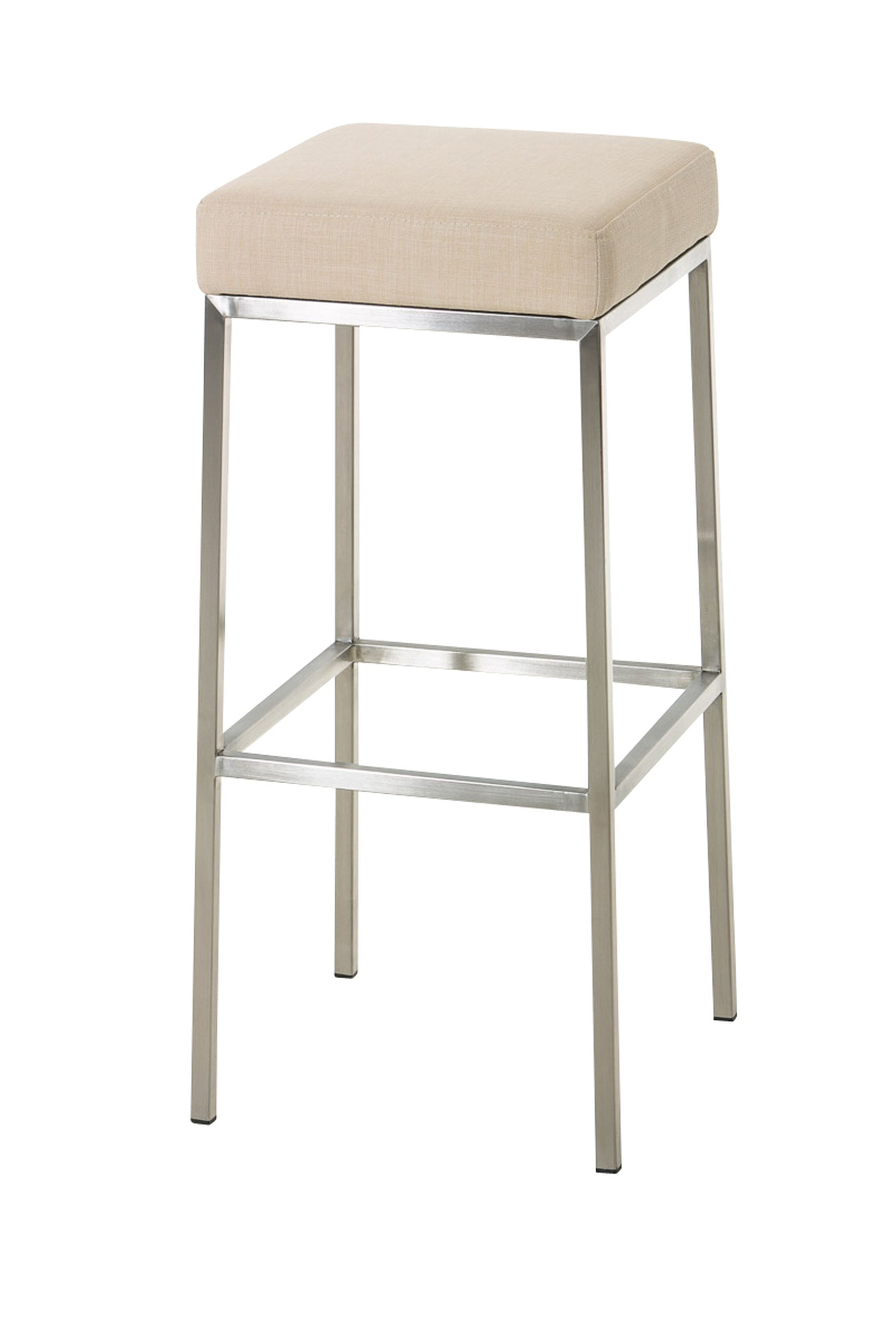 TPFLiving Barhocker Montana E Gestell Edelstahl Stoff - Creme