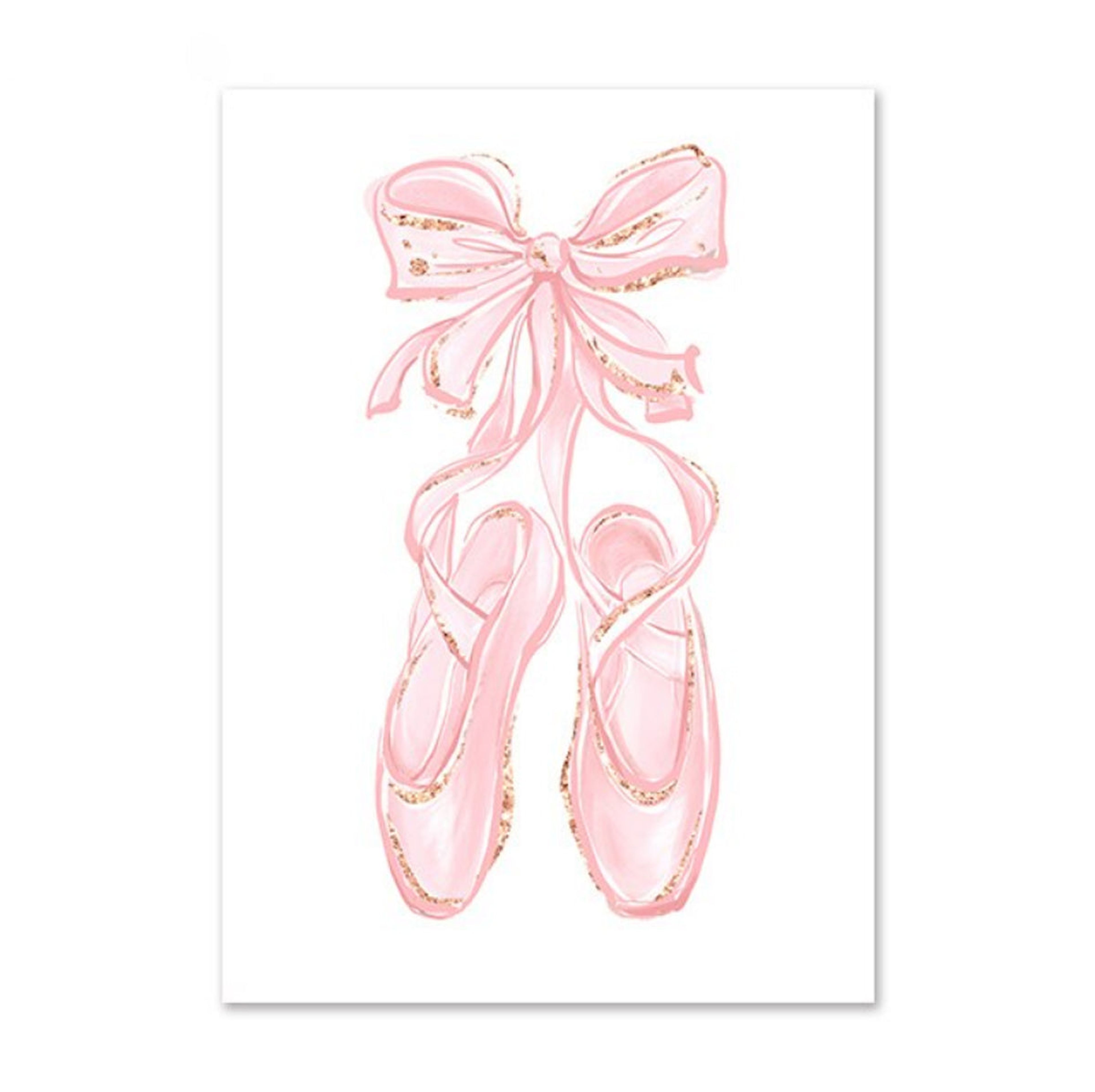 TPFLiving Poster Leinwand / Schmetterling, Balett Mädchen, Balettschuhe, Regenbogen, Sonne - / Verschiedene Größen - OHNE Rahmen - Modell I - 13x18cm