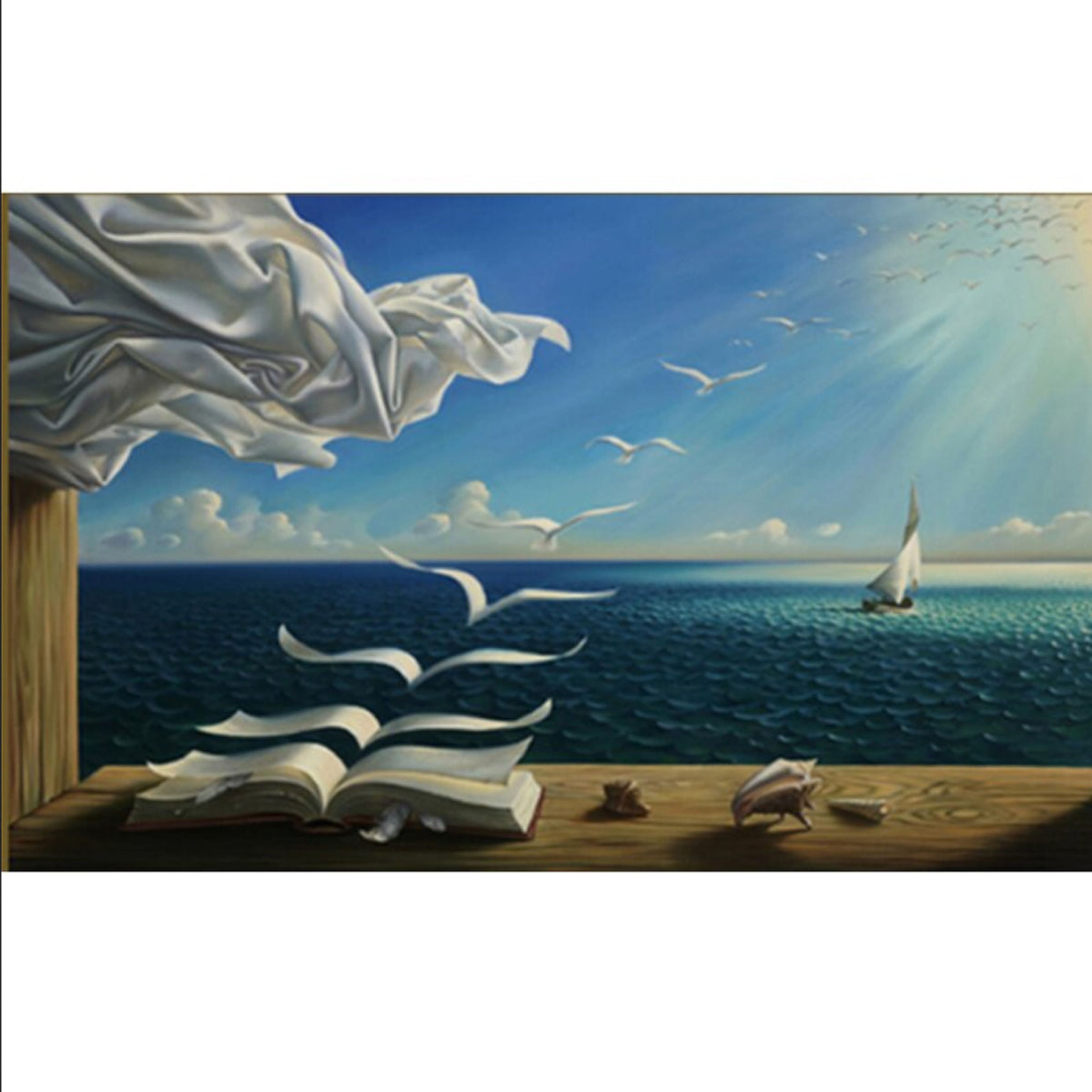 TPFLiving Poster Leinwand / Salvador Dali - Die Wellen - / Motiv in verschiedenen Größen - OHNE Rahmen - Modell FB978 - 100x150cm