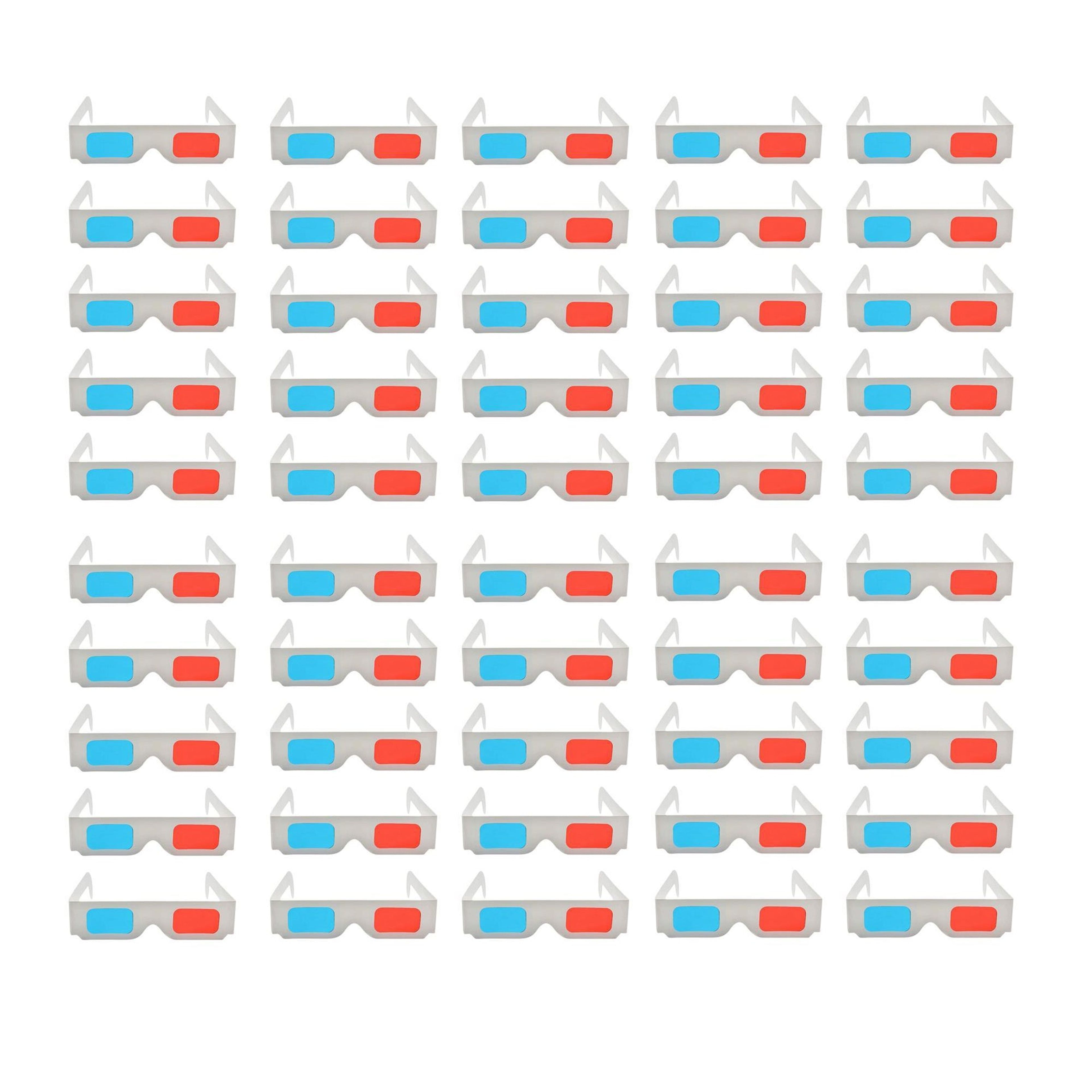 TPFNet Anaglyphenbrille 3D Brille Pappe Weiß - 50