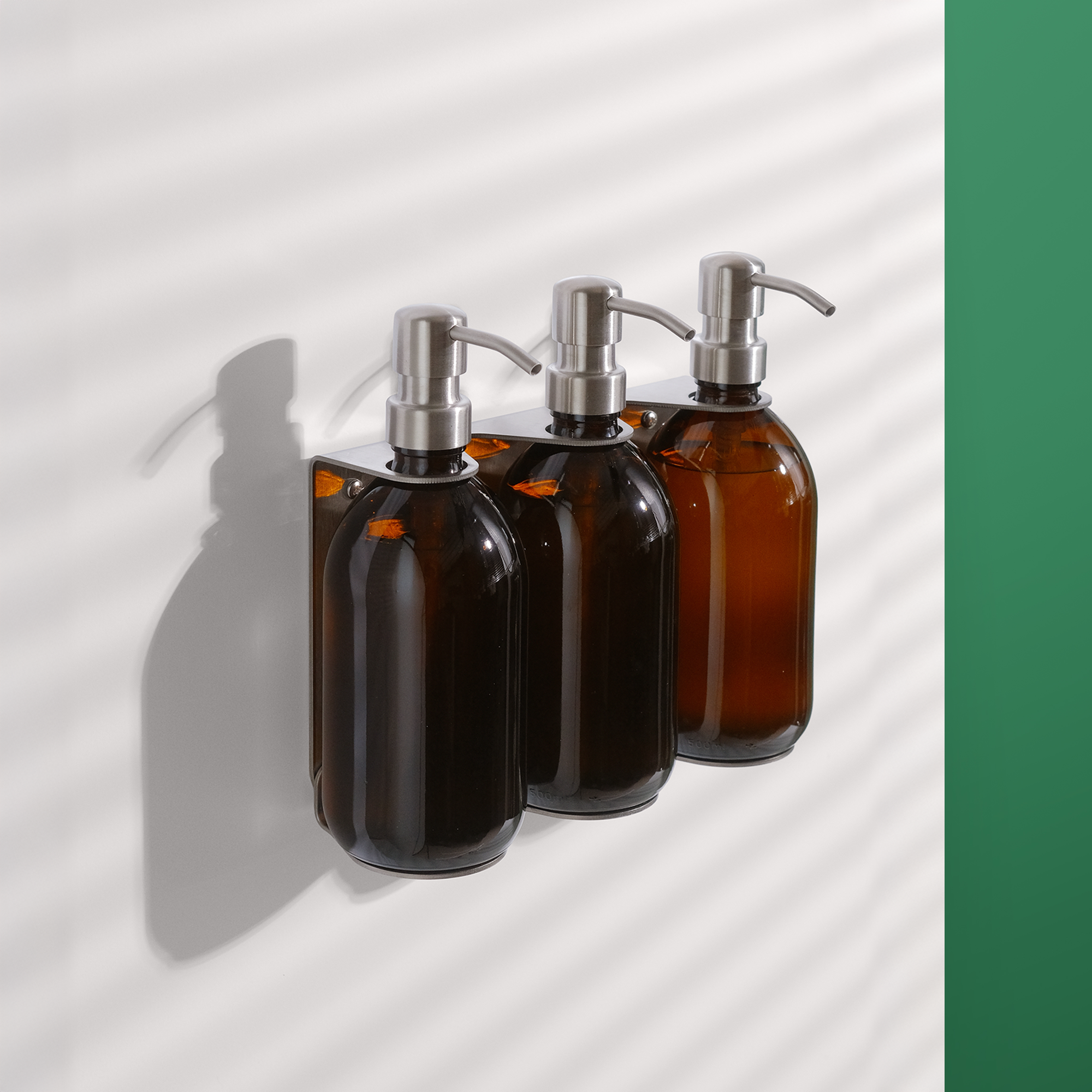 Nickel Triple Wall Mounted Soap Dispenser