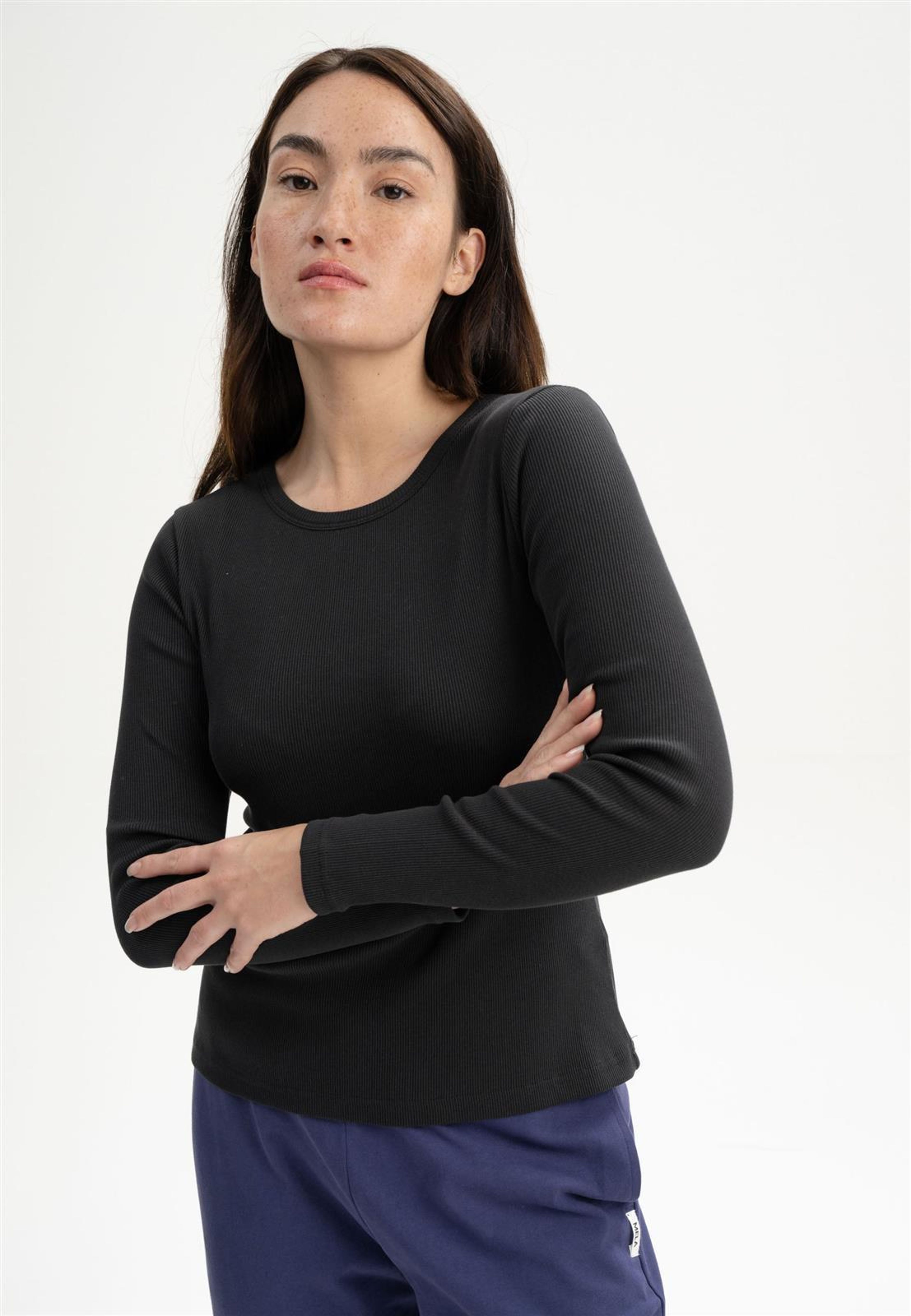 Geripptes Longsleeve Modell: Mehar GOTS