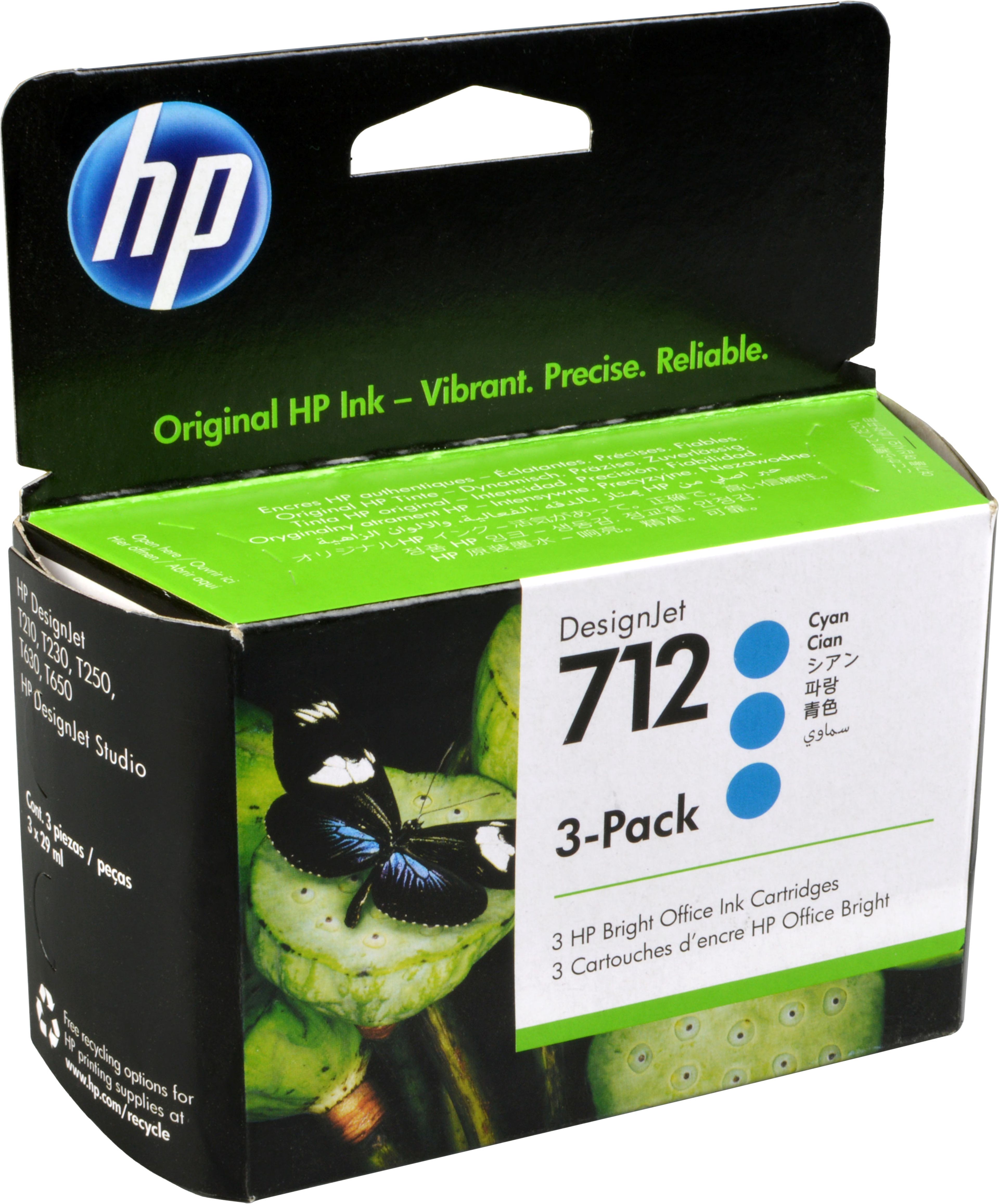 3 HP Tinten 3ED77A 712 Multipack cyan