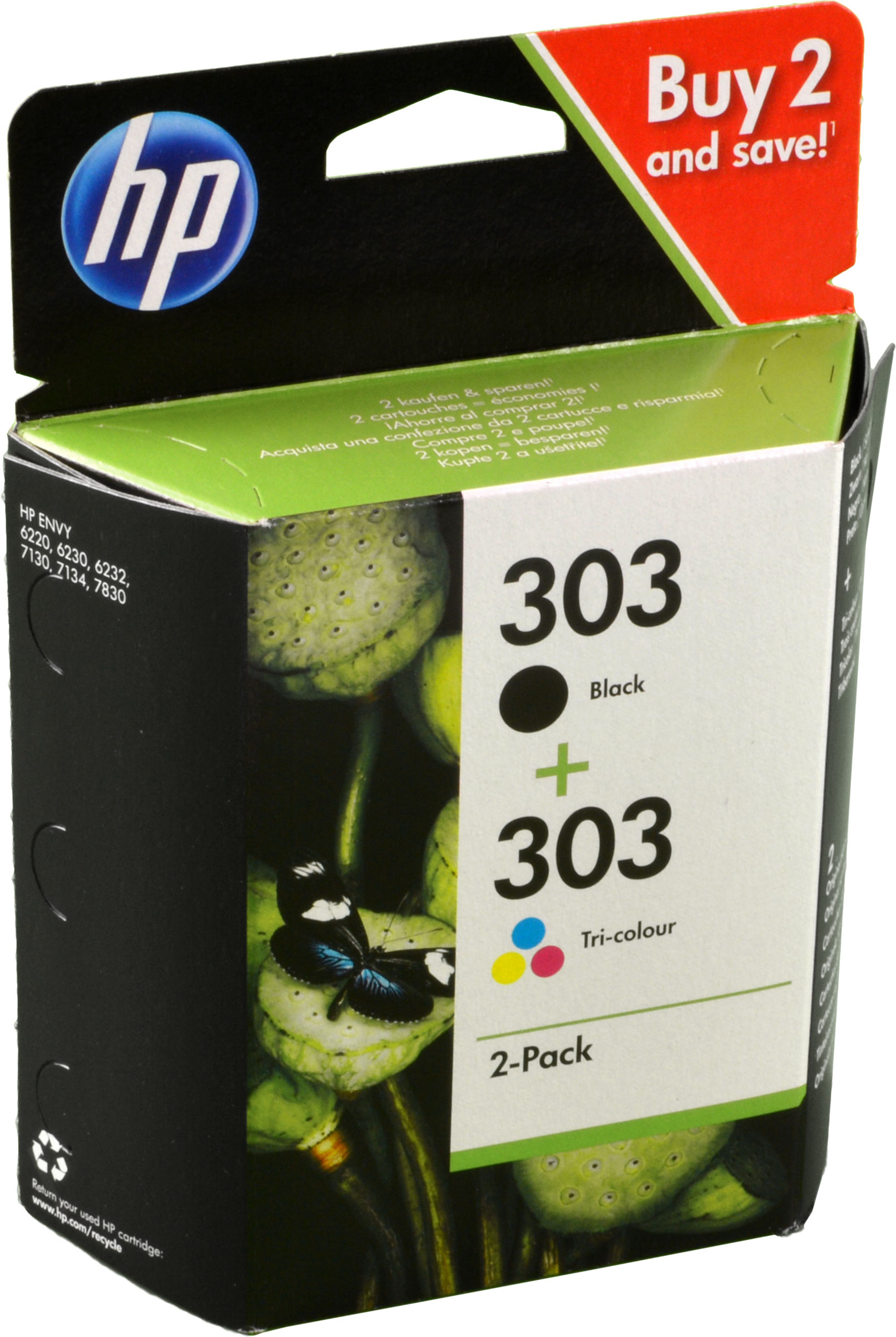 2 HP Tinten 3YM92AE 303 Doppelpack KCMY