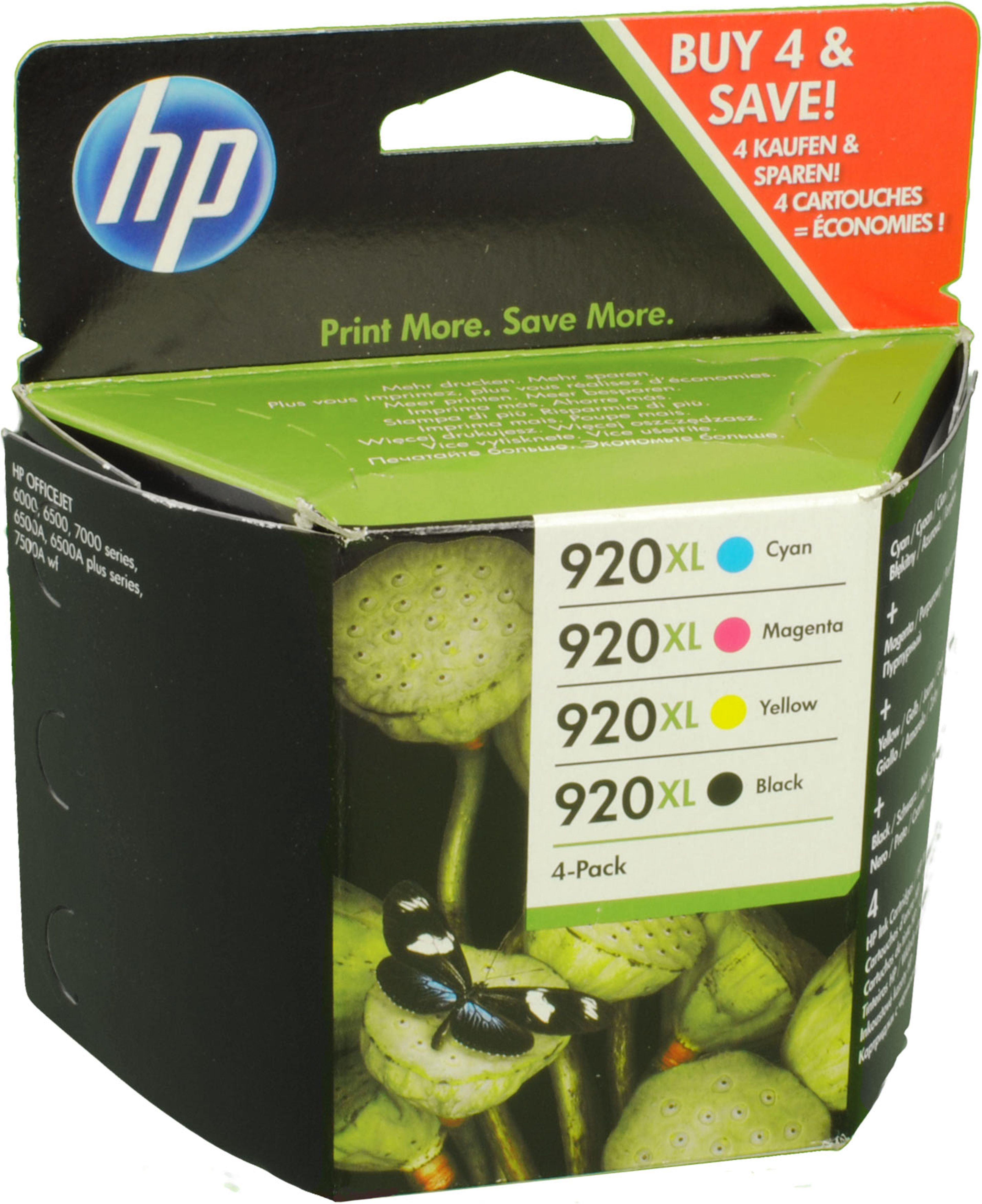 4 HP Tinten C2N92AE 920XL Multipack KCMY
