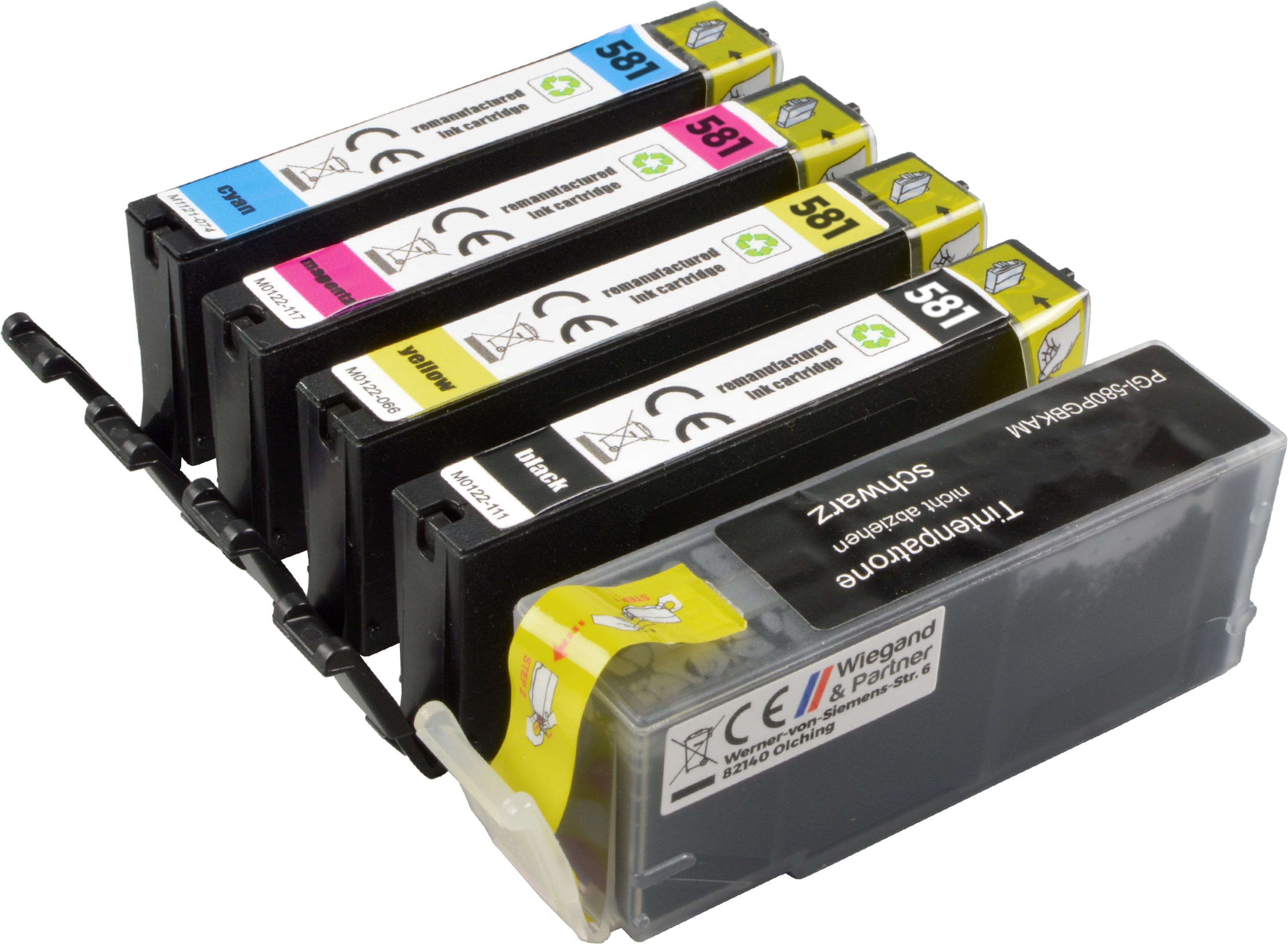 5 kompatible Tinten ersetzt Canon CLI-581+PGI-580 Multipack KCMY PBK