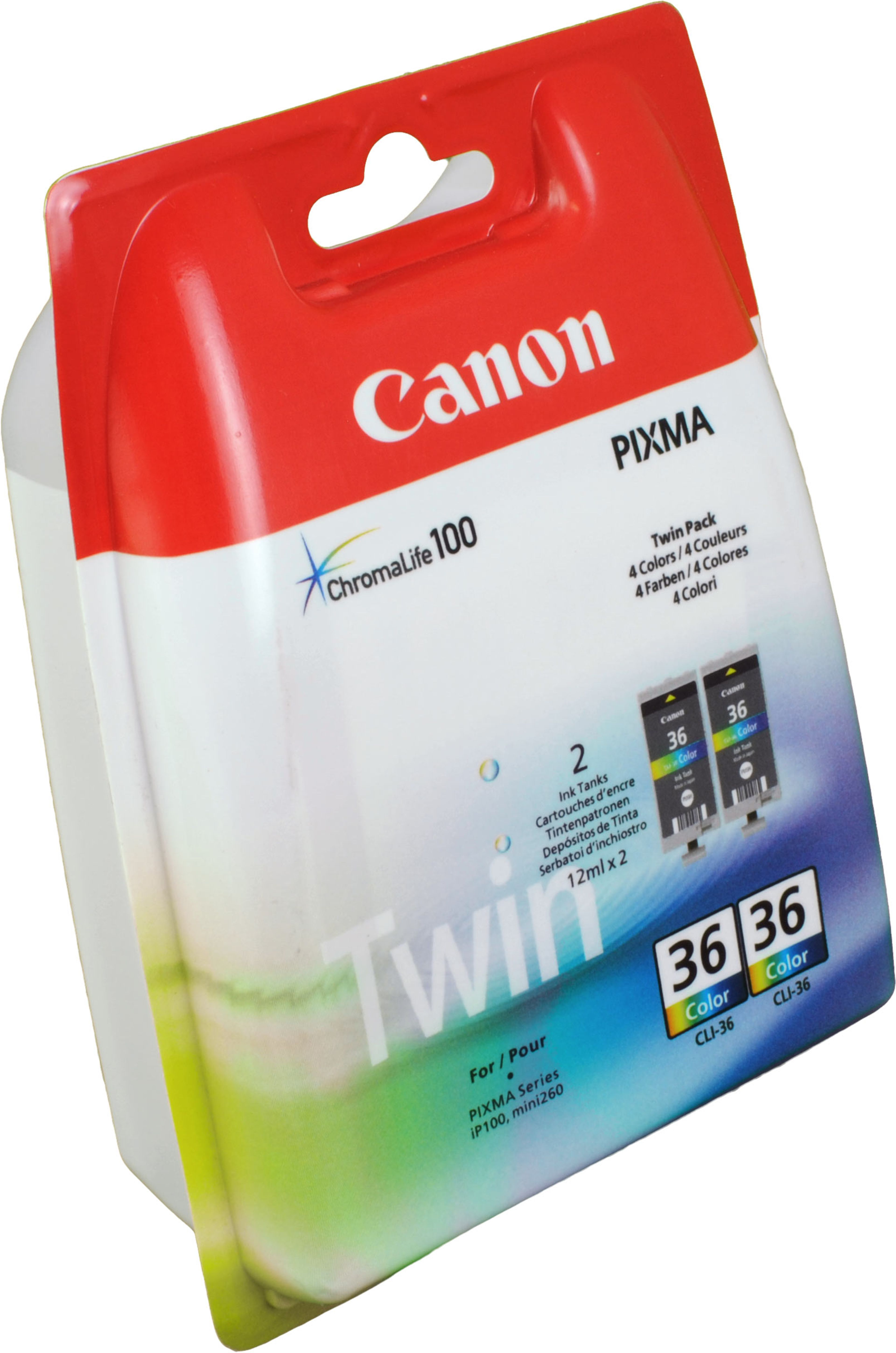 2 Canon Tinten 1511B025 CLI-36 Doppelpack KCMY