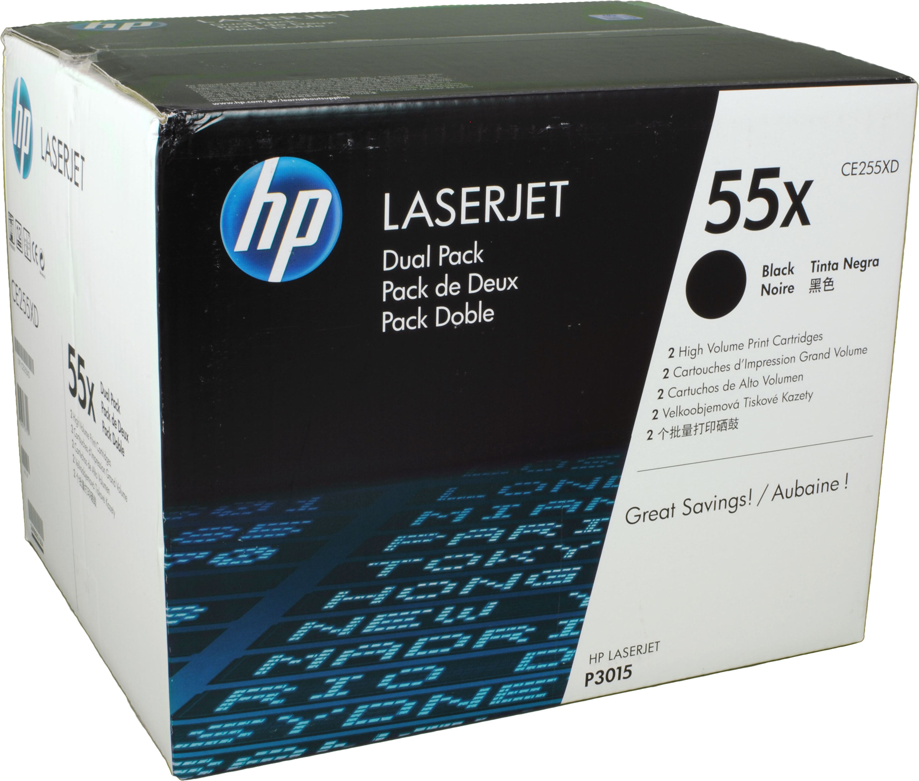2 HP Toner CE255XD 55X Doppelpack schwarz