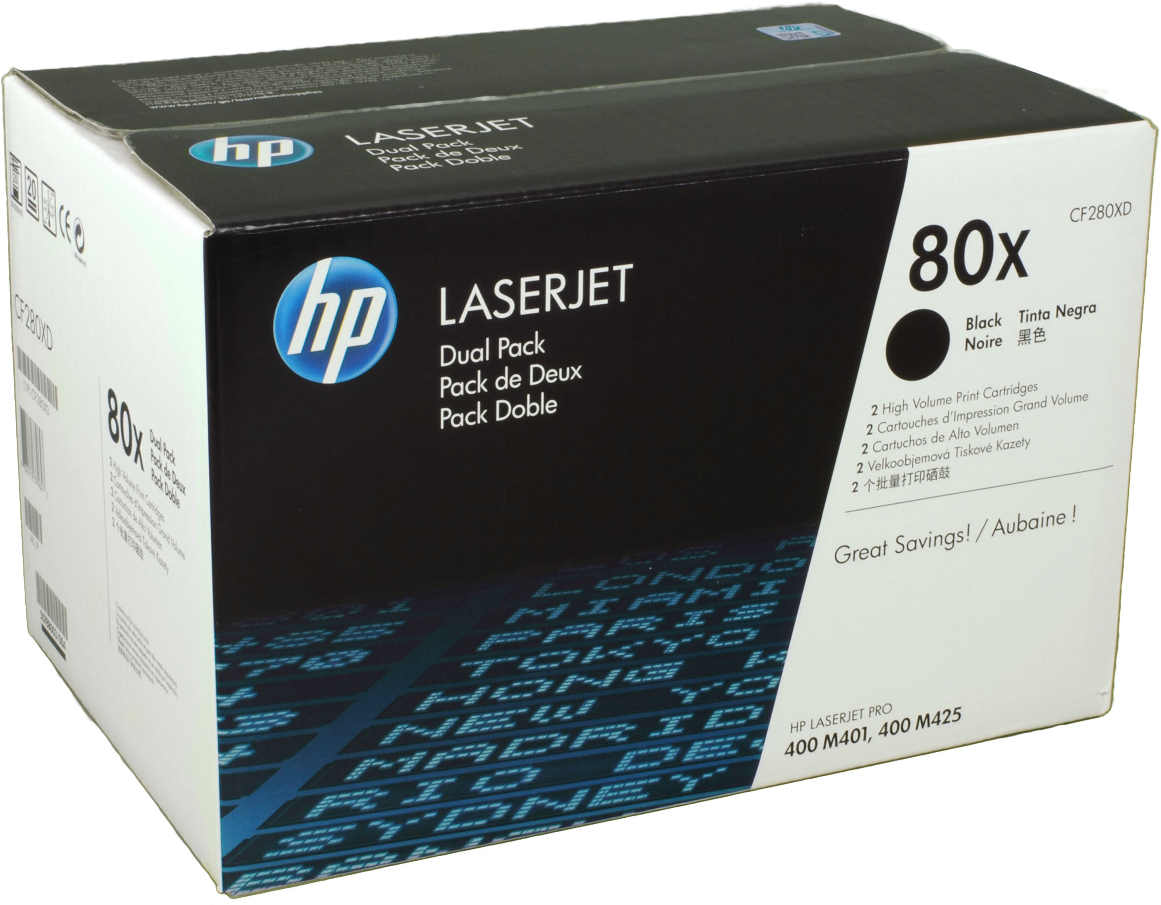 2 HP Toner CF280XD 80X Doppelpack schwarz
