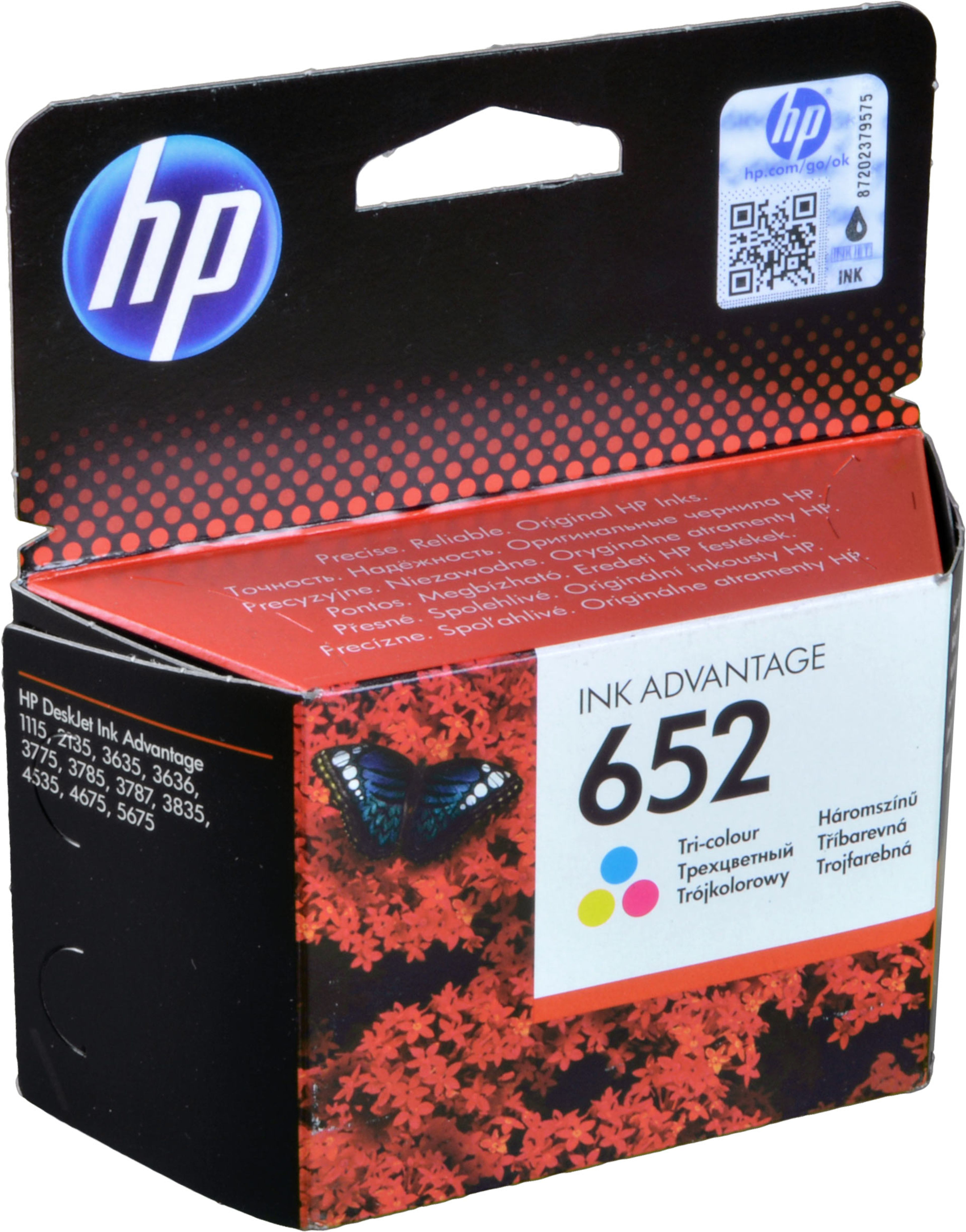 HP Tinte F6V24AE 652 CMY