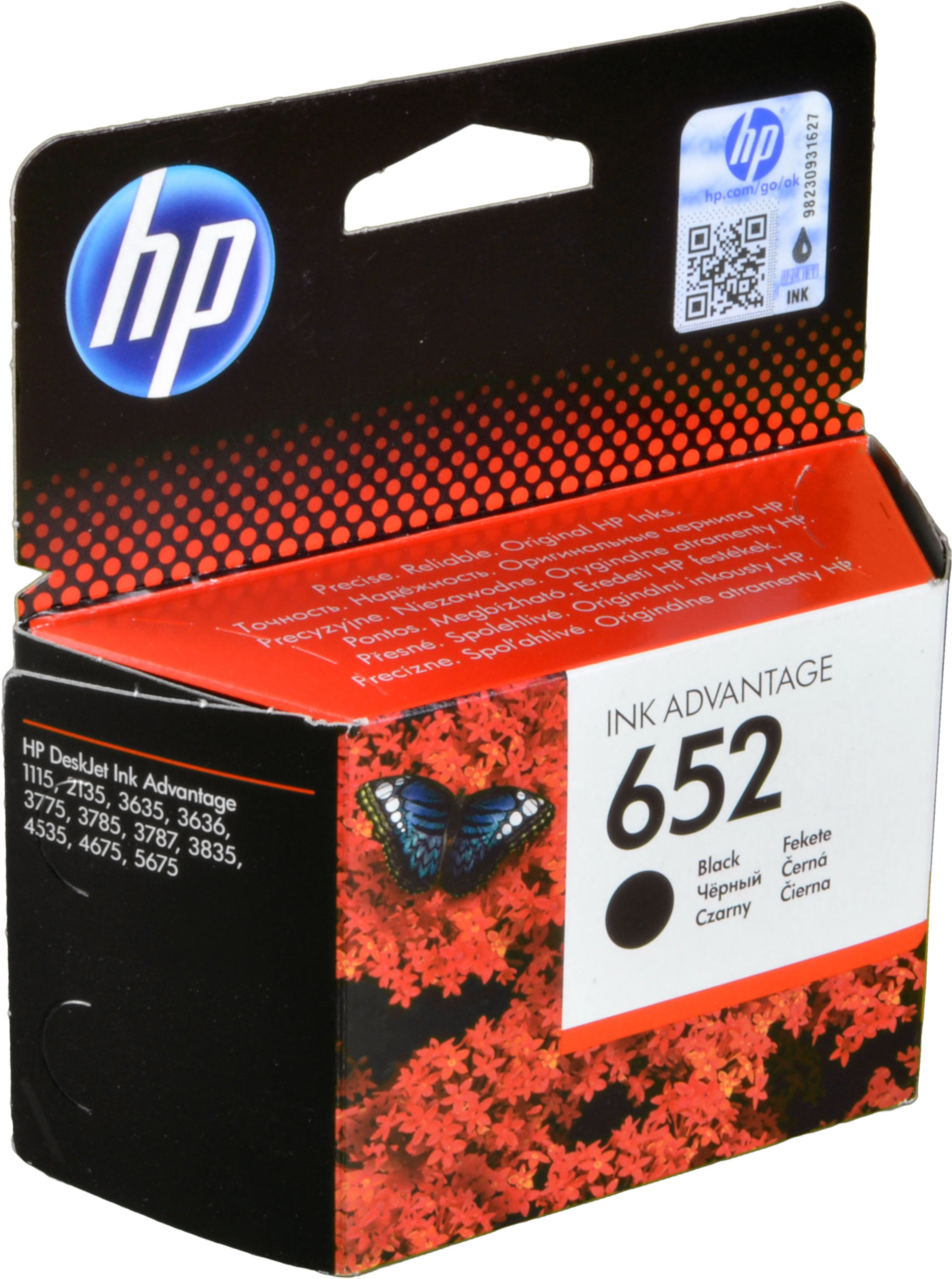 HP Tinte F6V25AE 652 schwarz