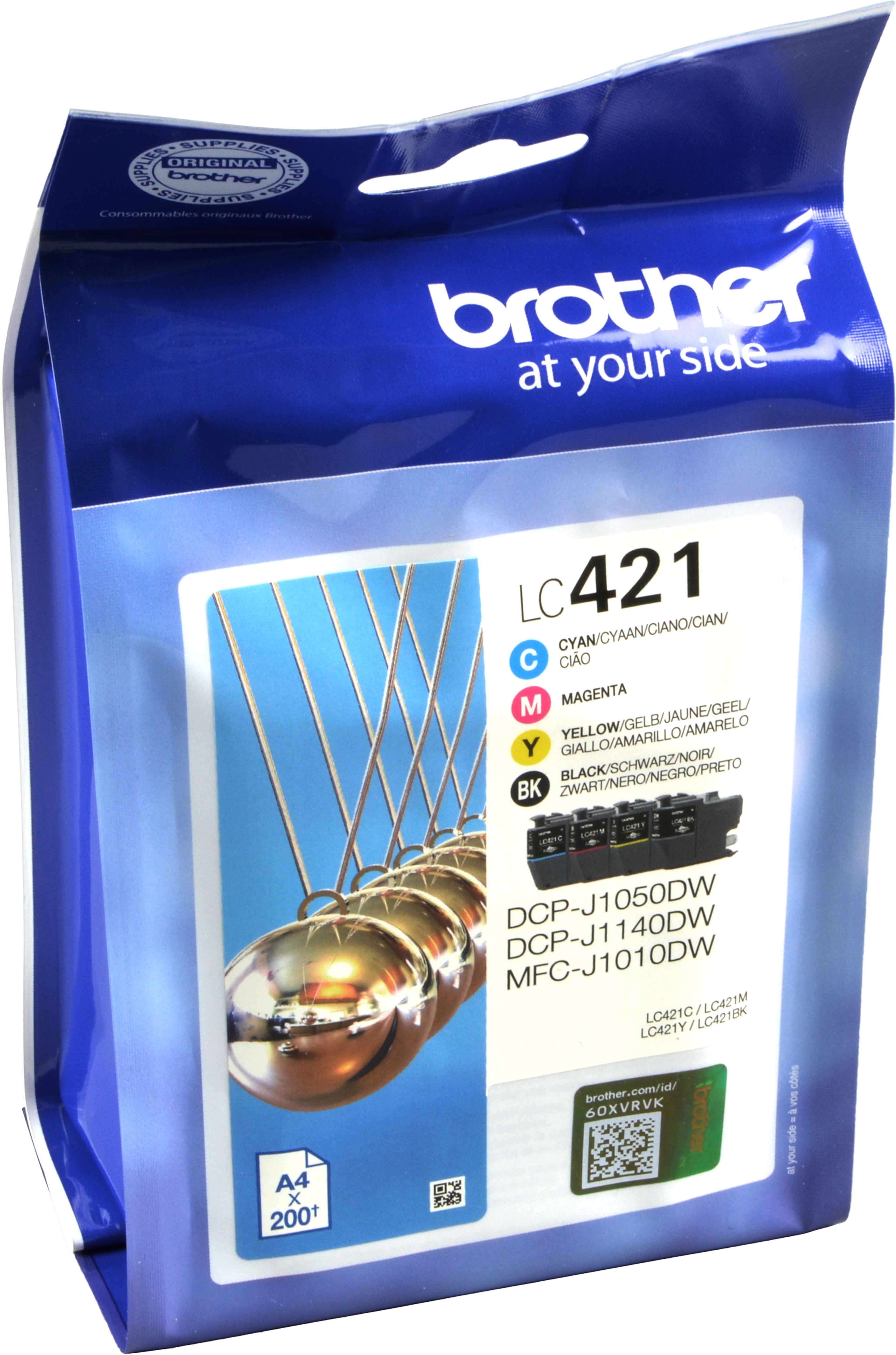 4 Brother Tinten LC-421VAL Multipack KCMY