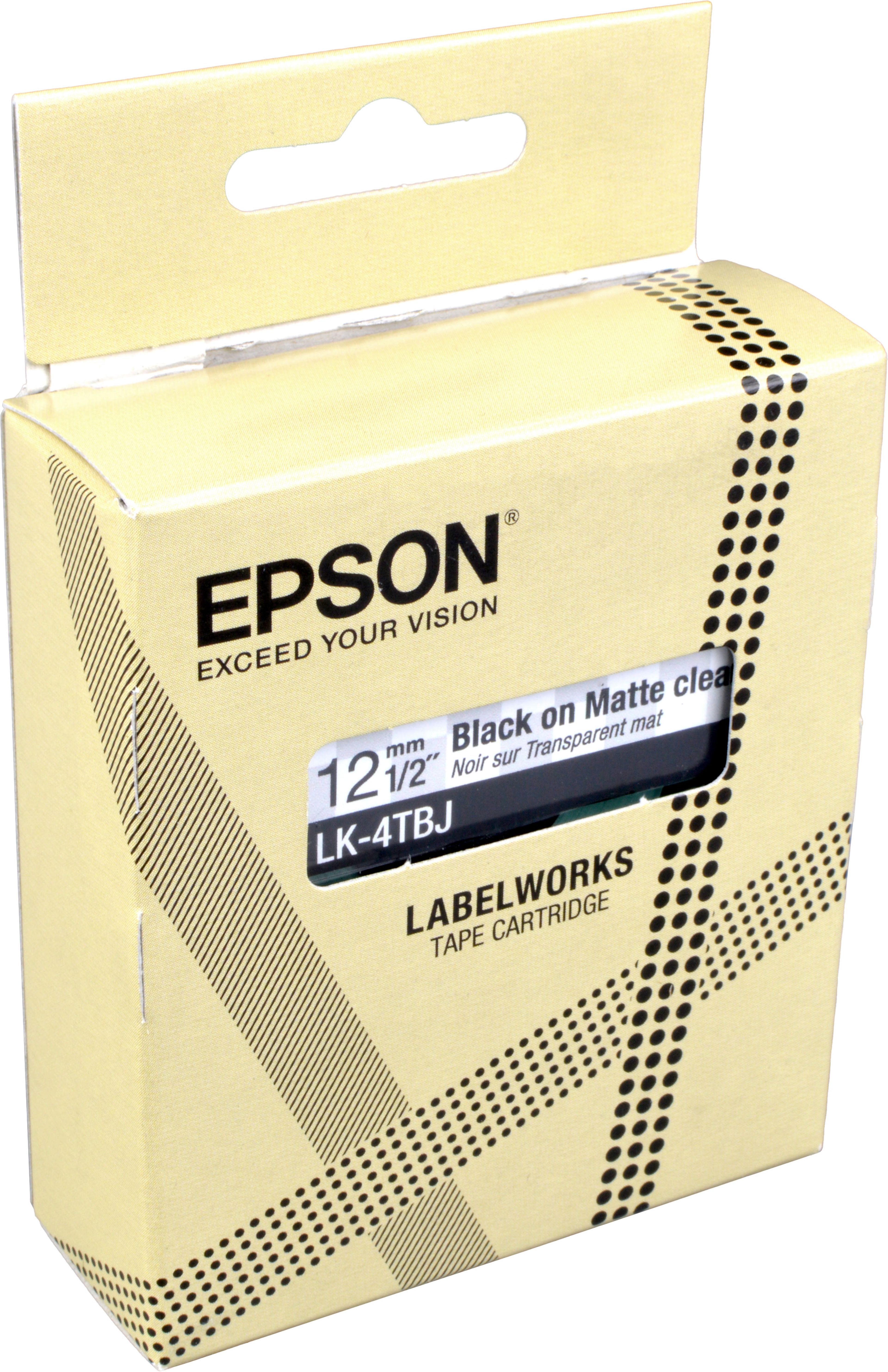 Epson Schriftband LK-4TBJ schwarz auf matt transparent 12mm x 9m