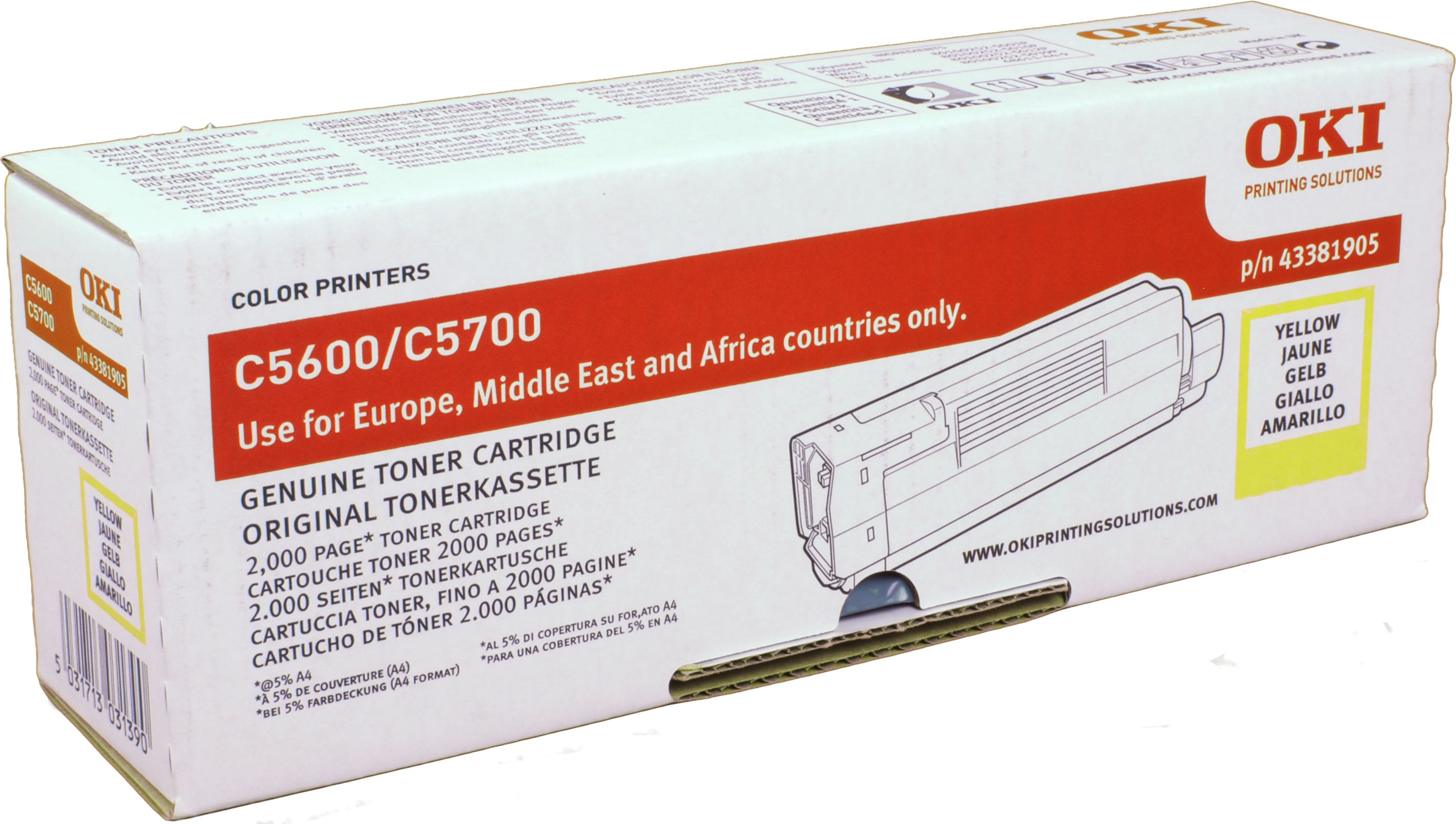 Oki Toner 43381905 yellow