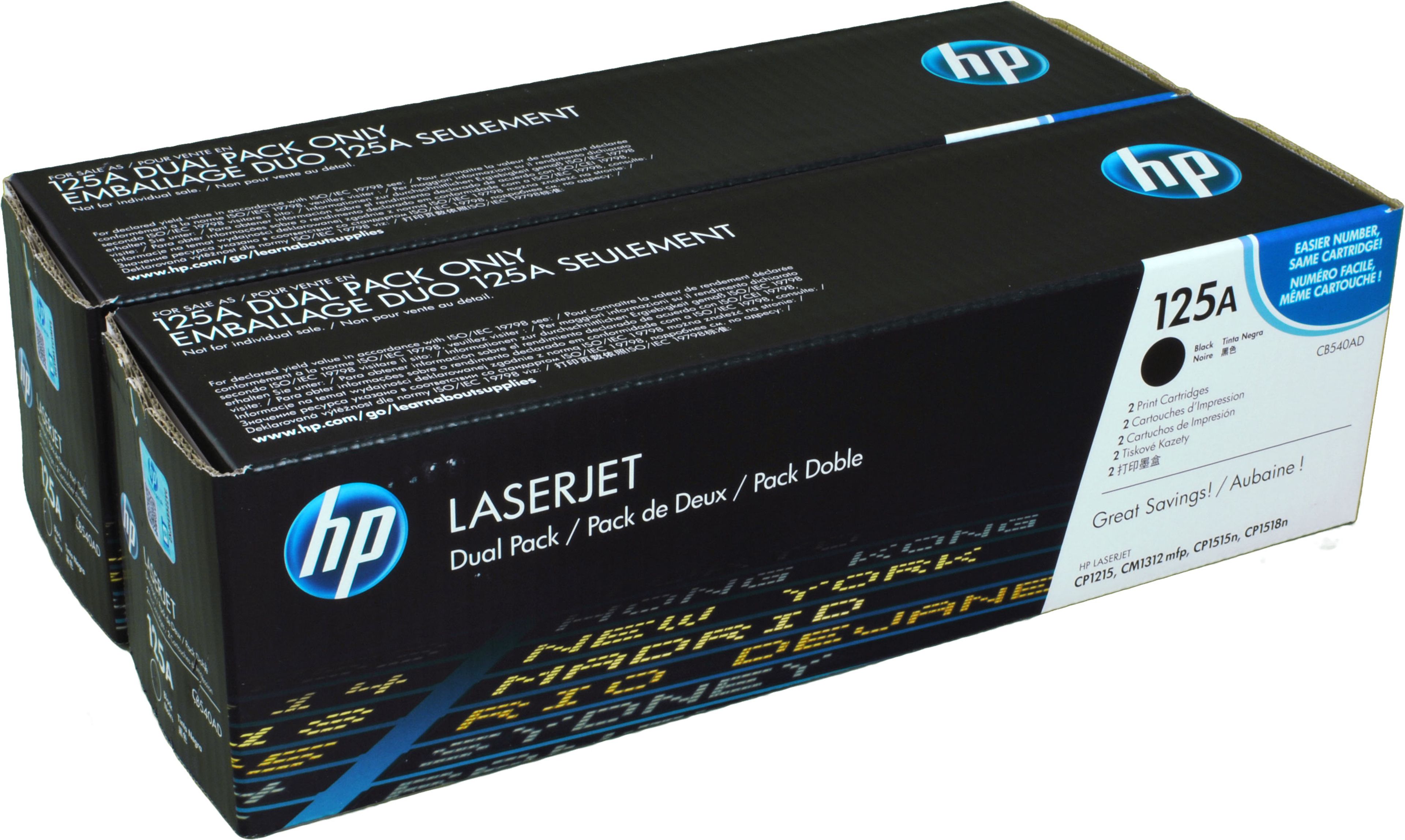 2 HP Toner CB540AD 125A Doppelpack schwarz