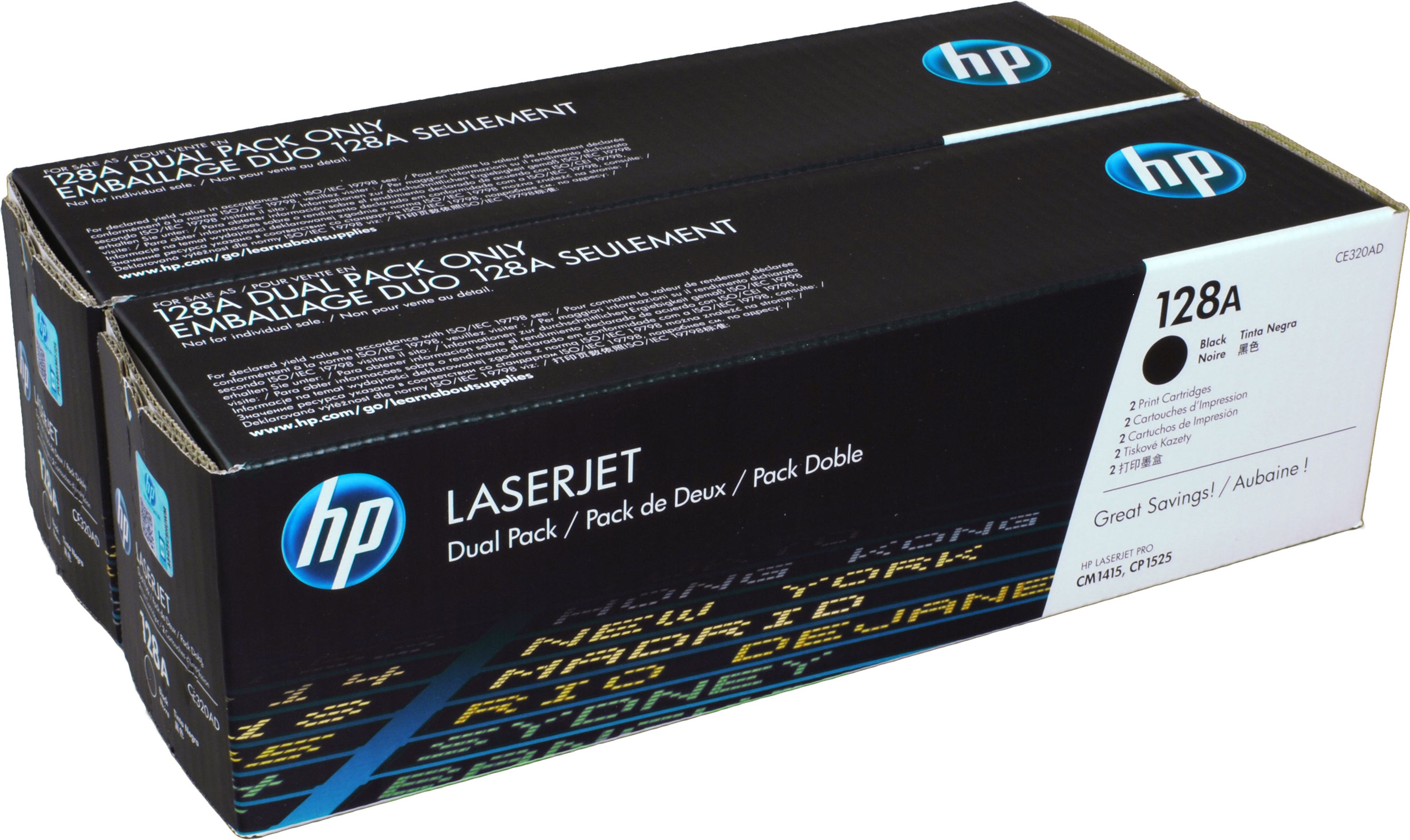 2 HP Toner CE320AD 128A Doppelpack schwarz
