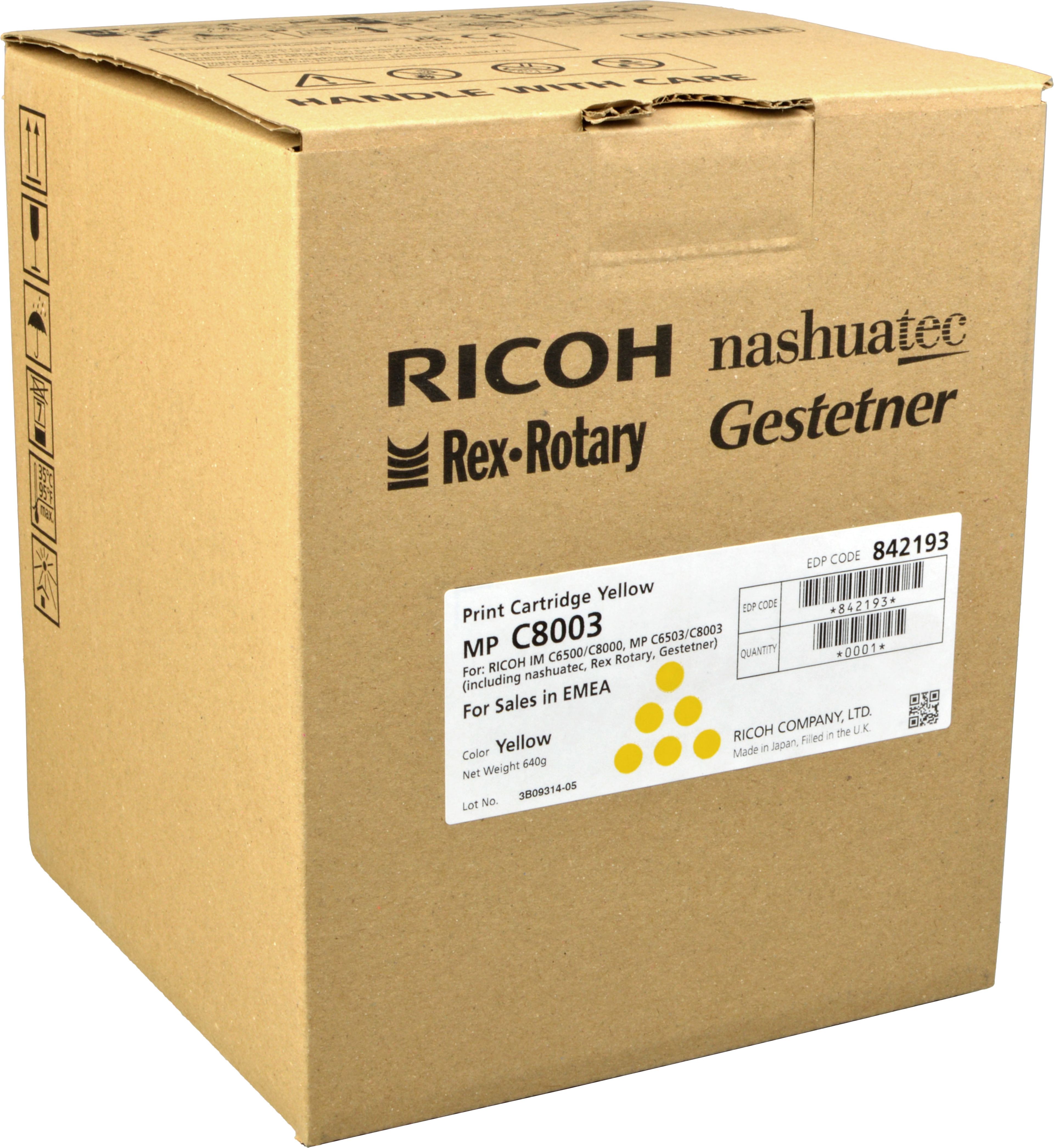 Ricoh Toner 842193 MPC8003 yellow OEM