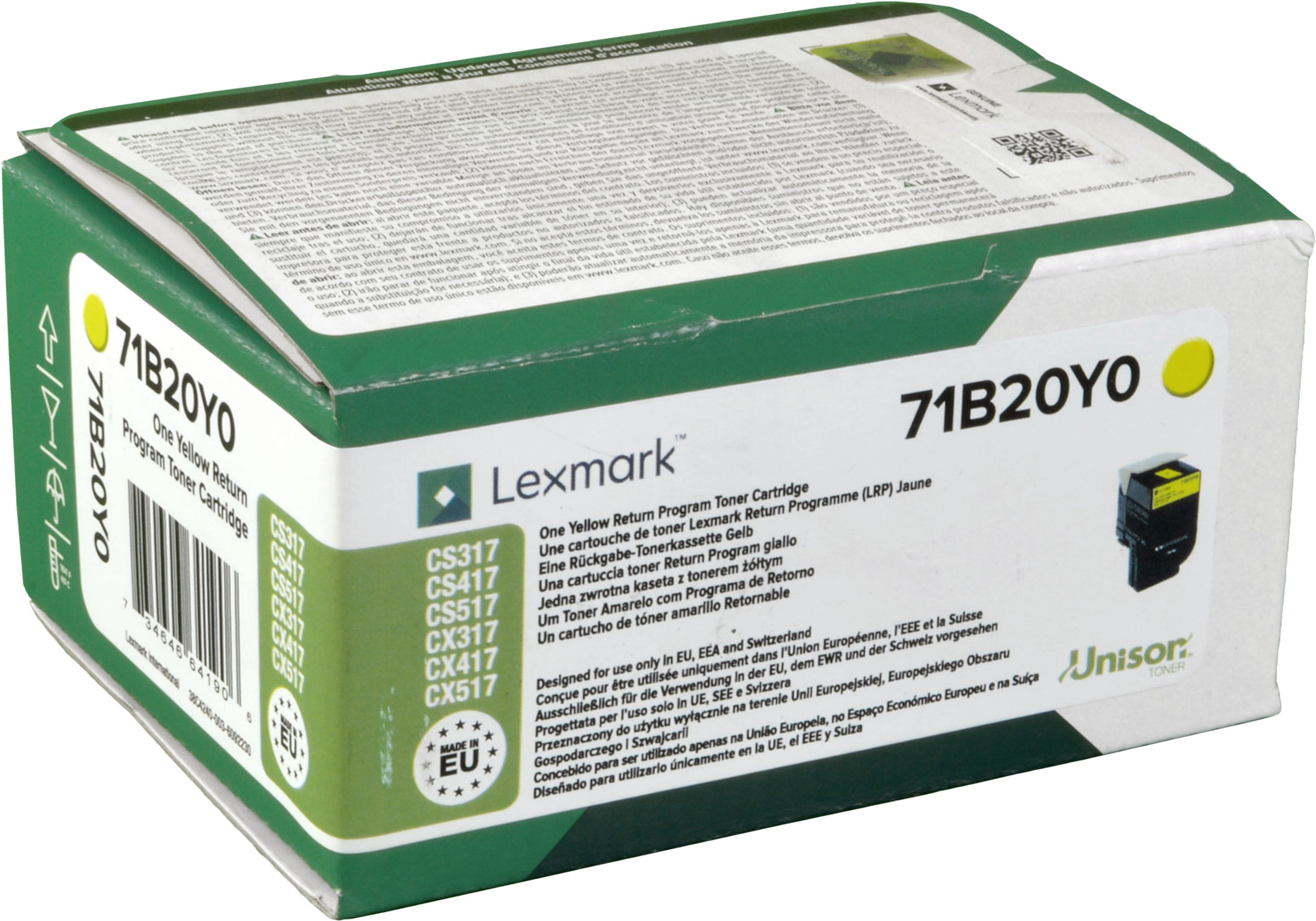 Lexmark Toner 71B20Y0 yellow