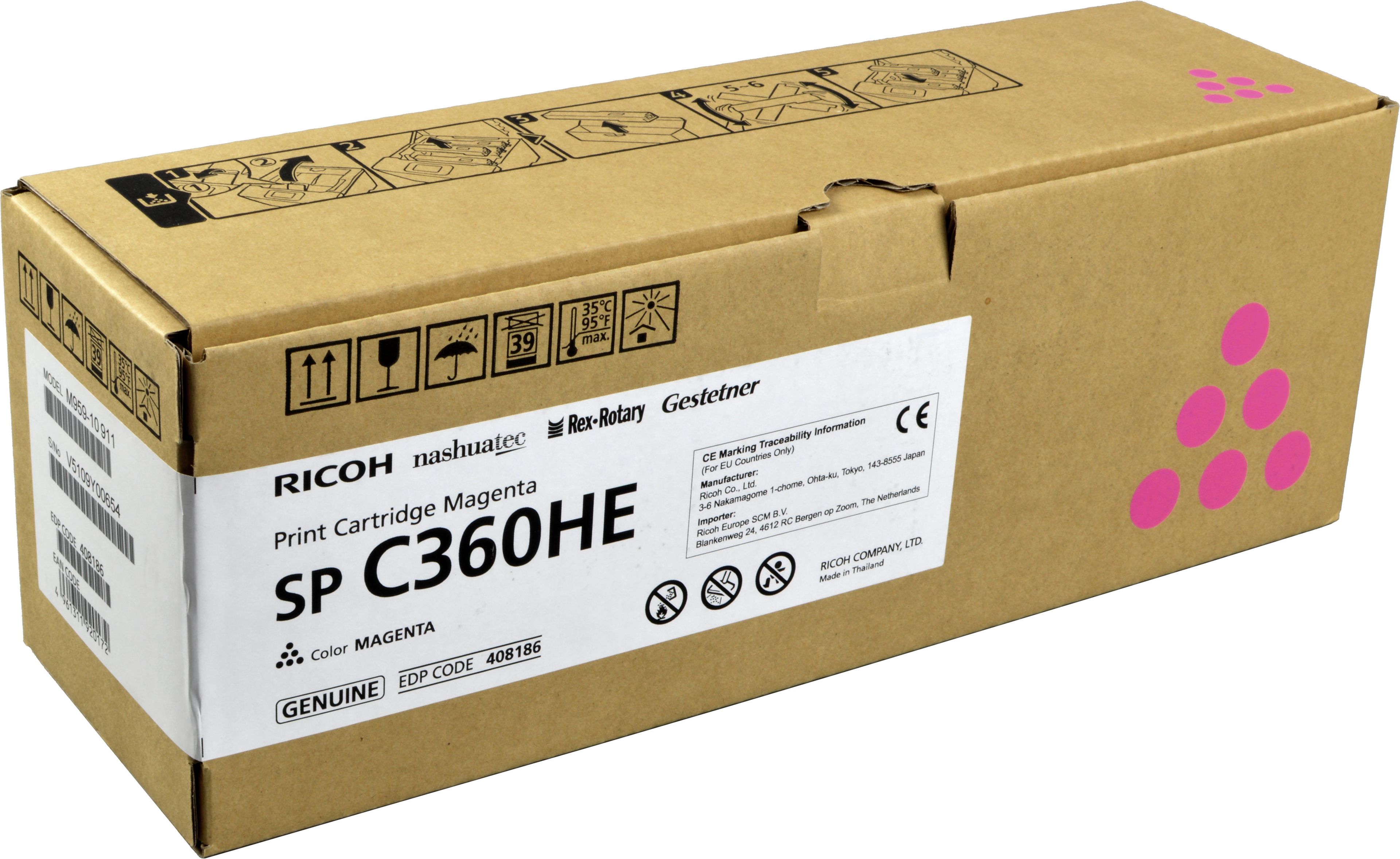 Ricoh Toner 408186 SPC360HE magenta OEM