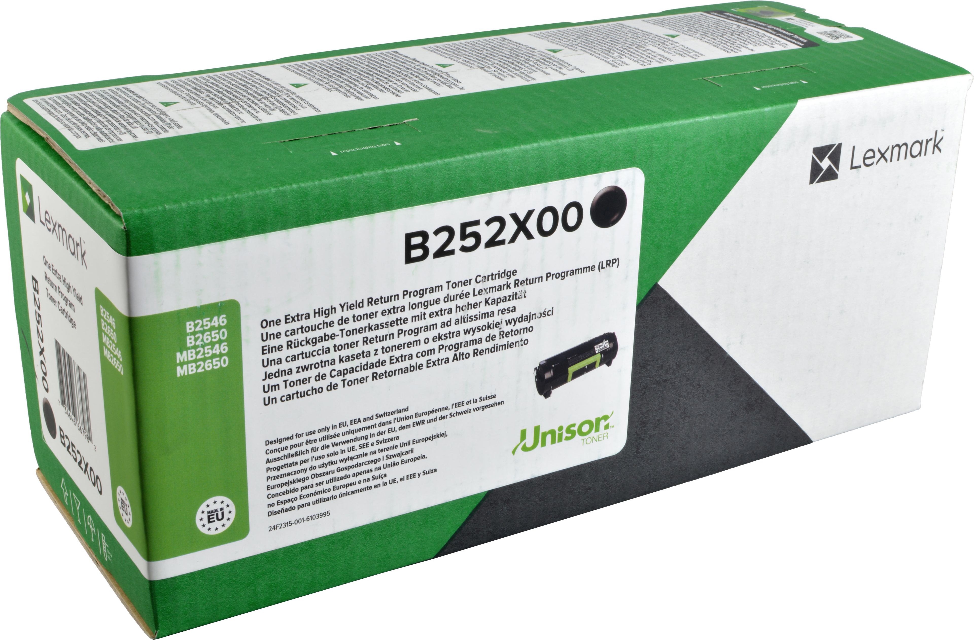 Lexmark Toner B252X00 schwarz