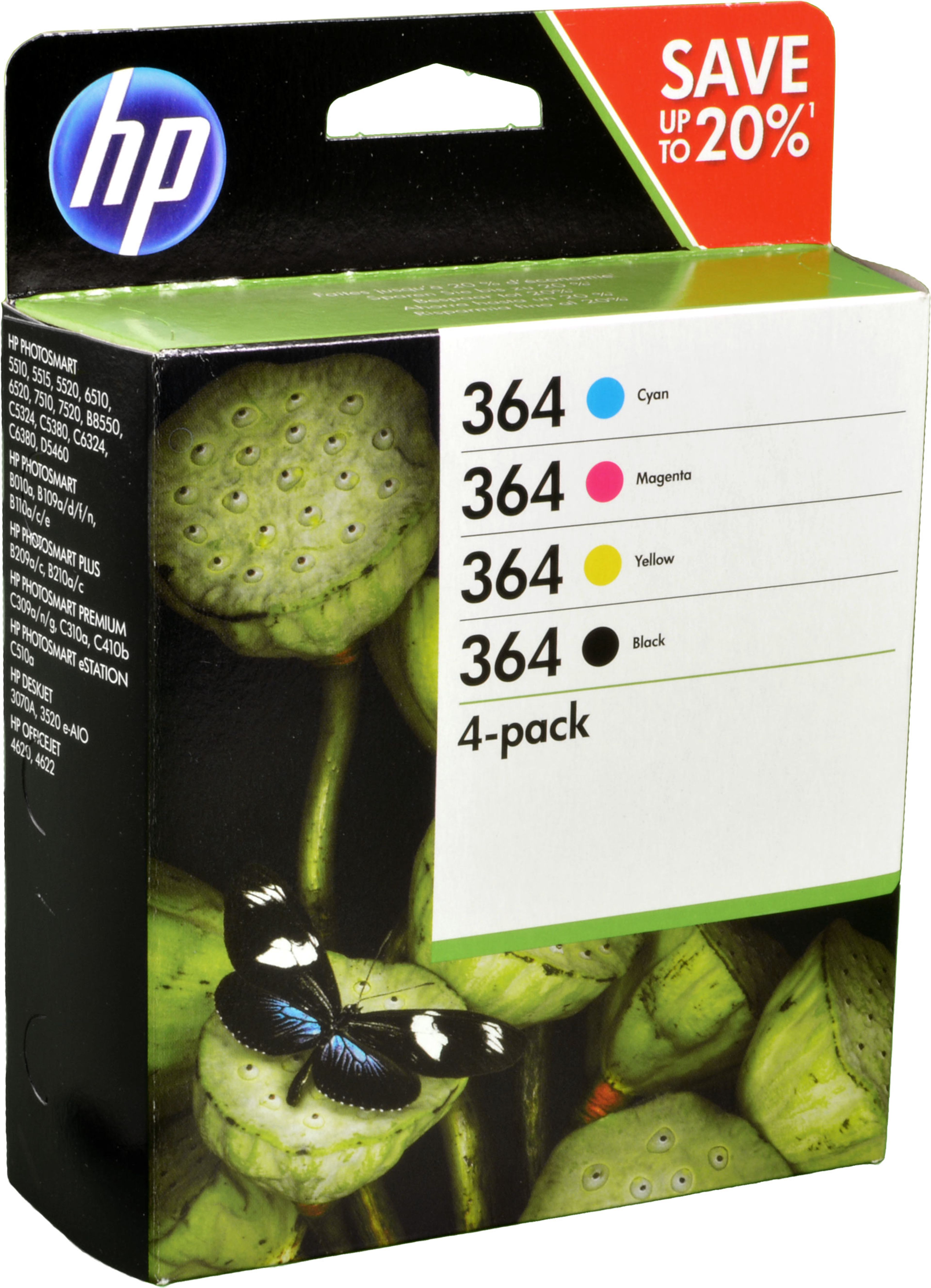4 HP Tinten N9J73AE 364 Multipack KCMY