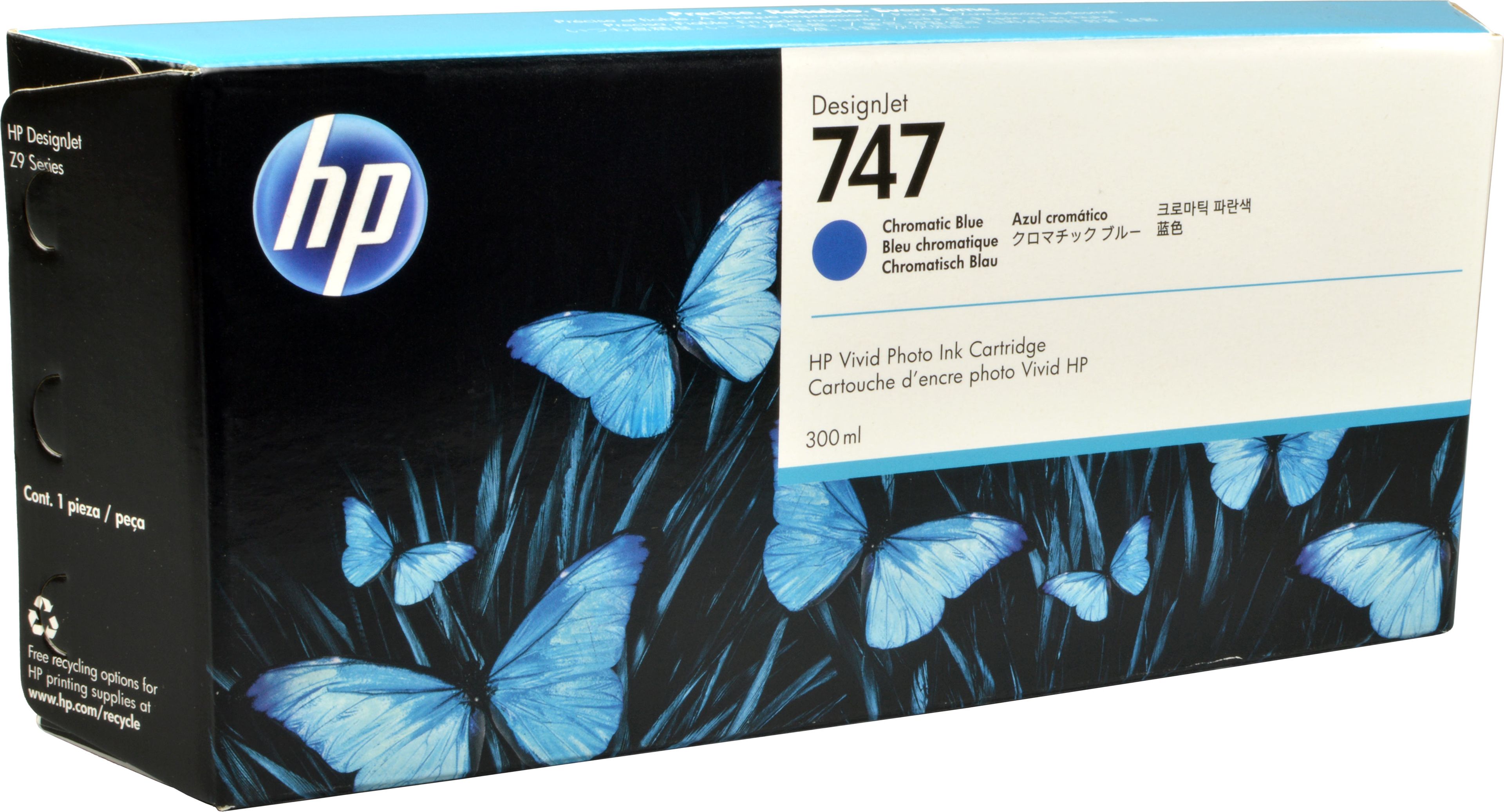 HP Tinte P2V85A 747 chromatic blue