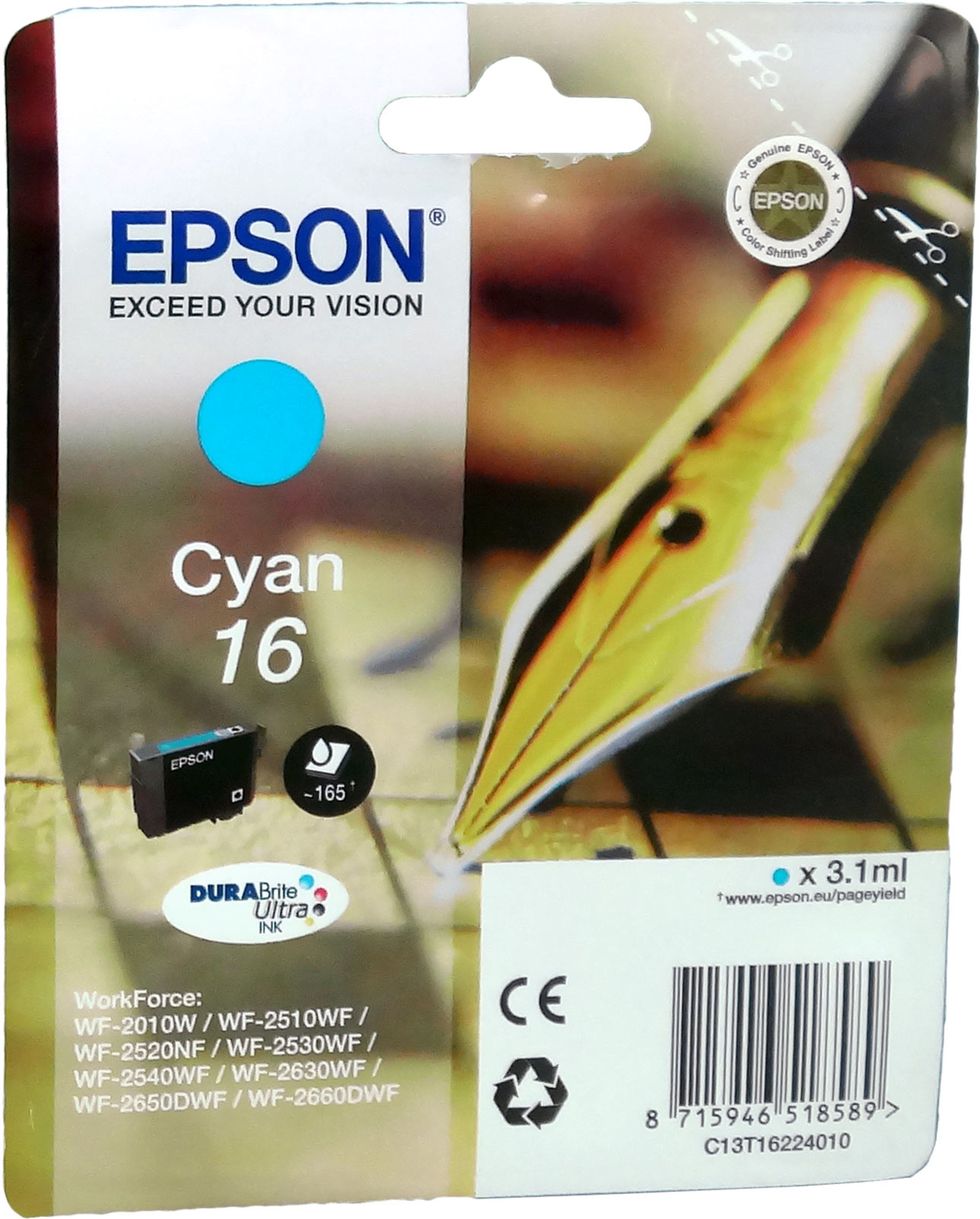 Epson Tinte C13T162240 cyan 16