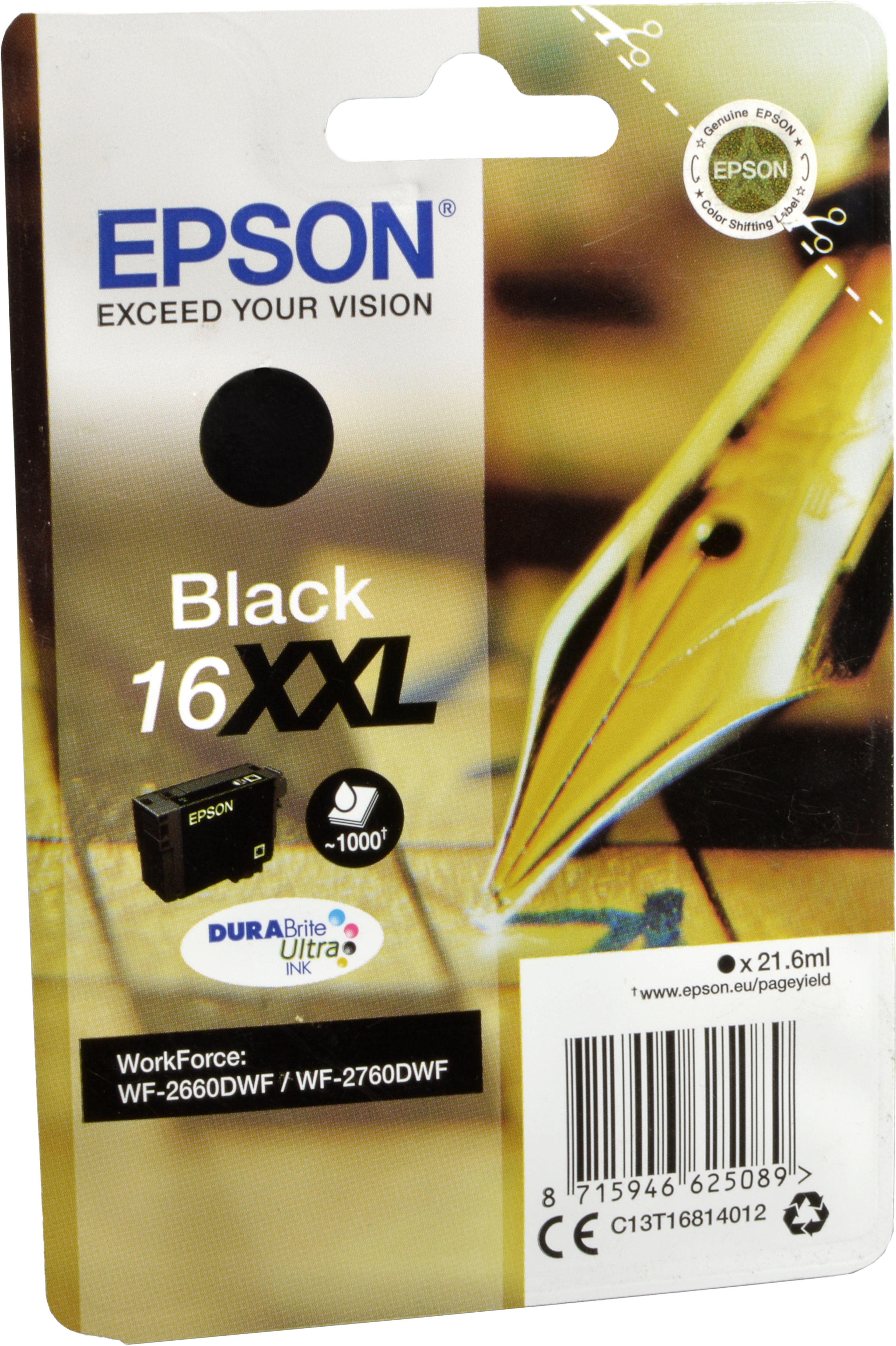 Epson Tinte C13T168140 schwarz 16XXL