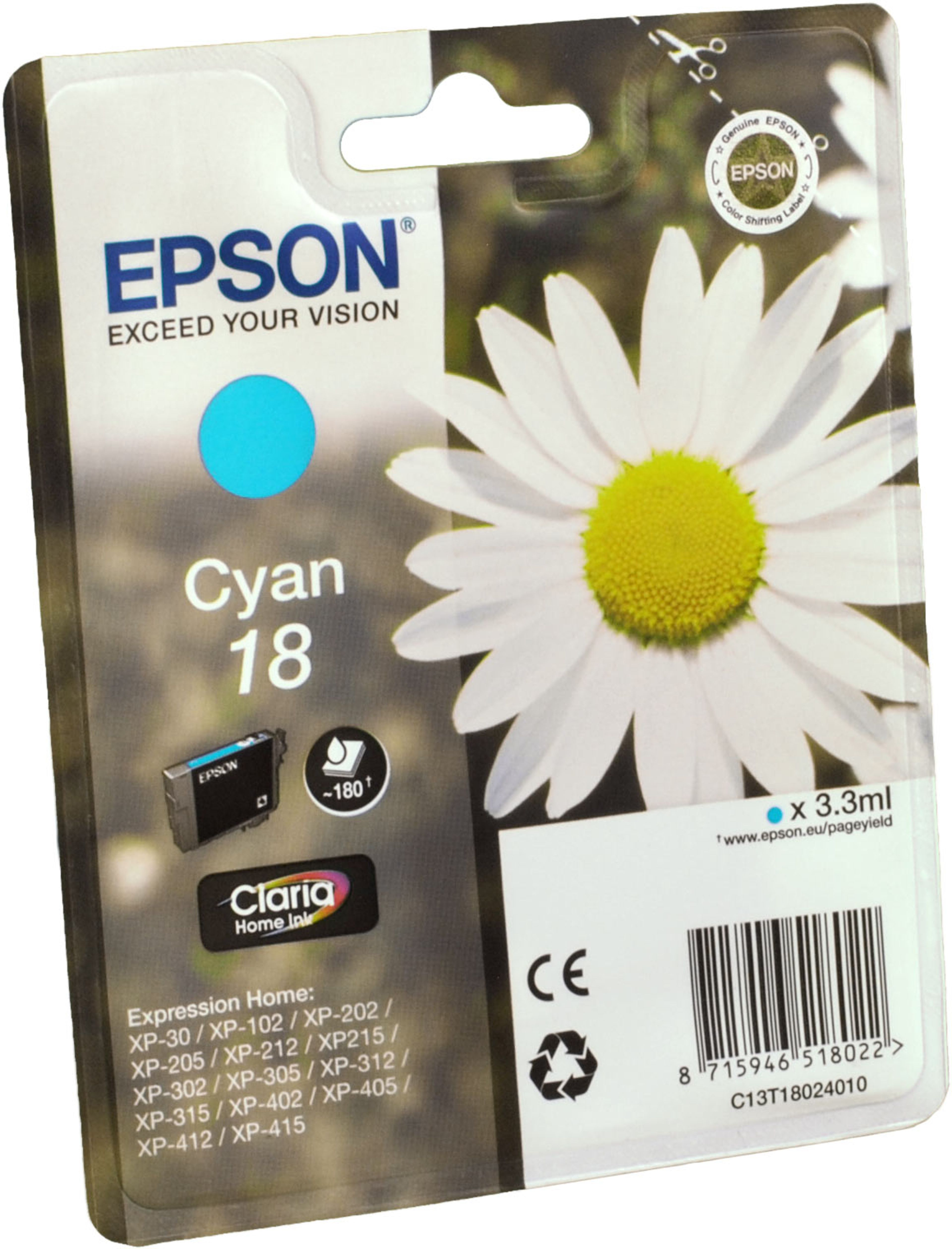 Epson Tinte C13T180240 cyan 18