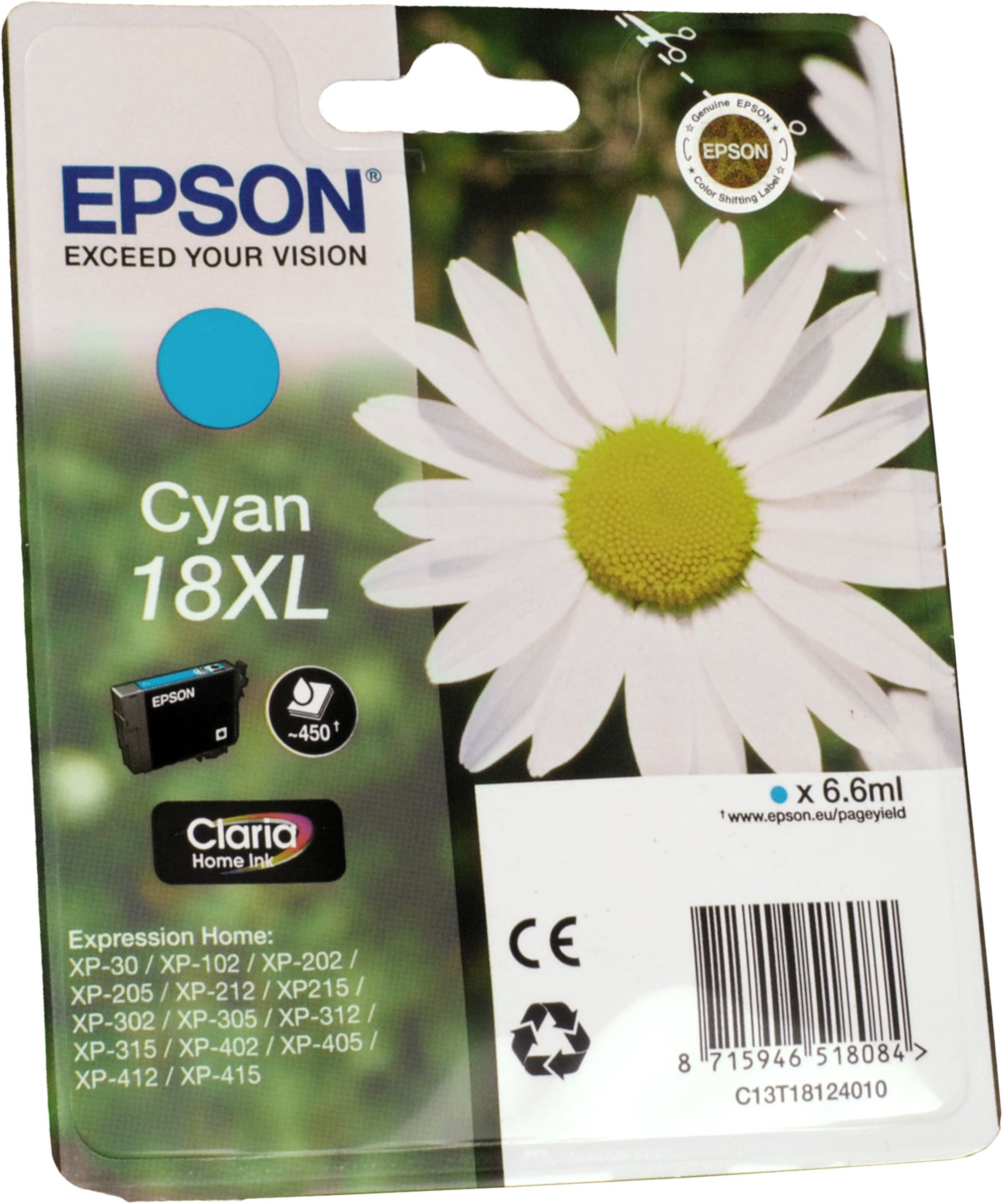 Epson Tinte C13T181240 cyan 18XL