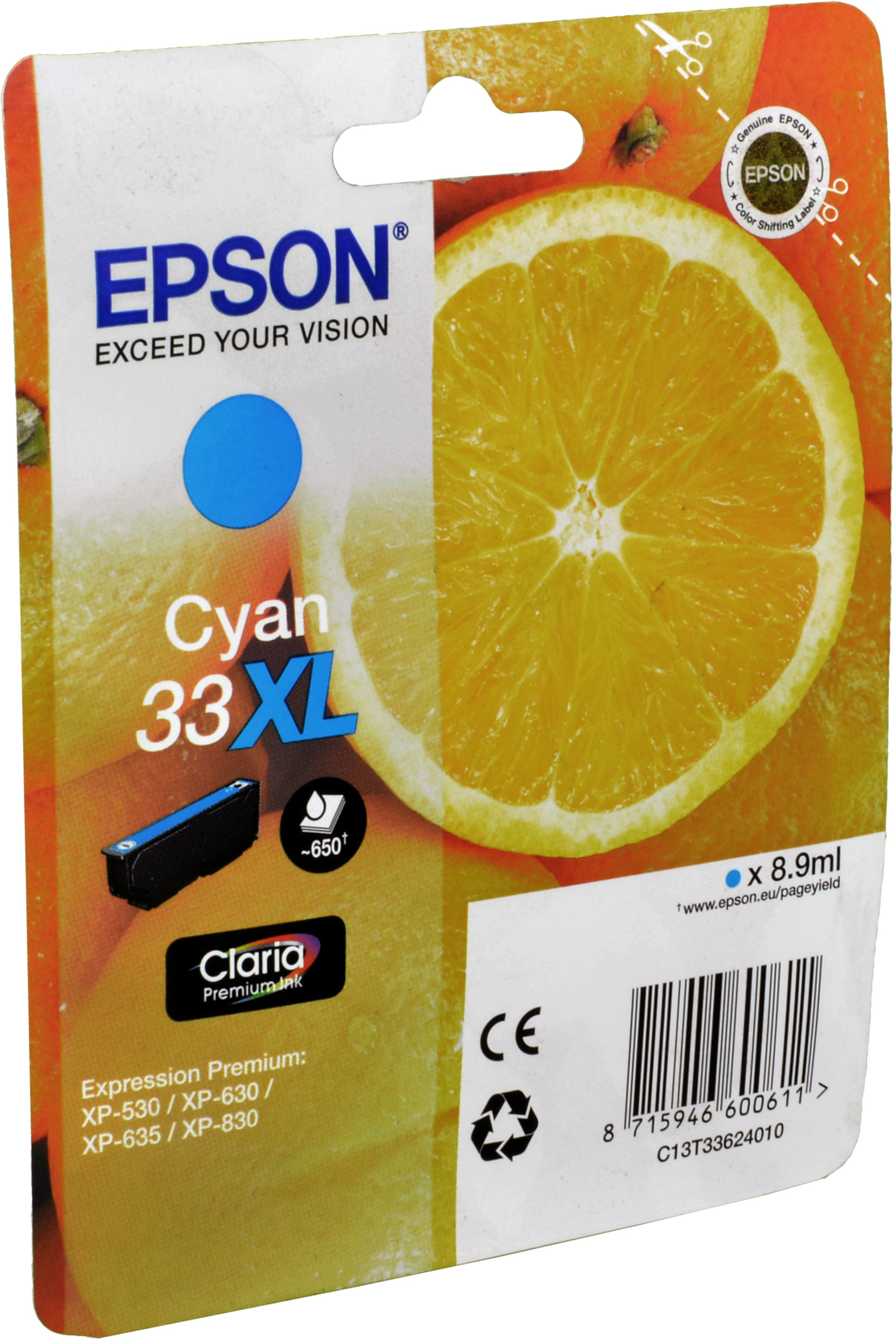 Epson Tinte C13T336240 cyan 33XL