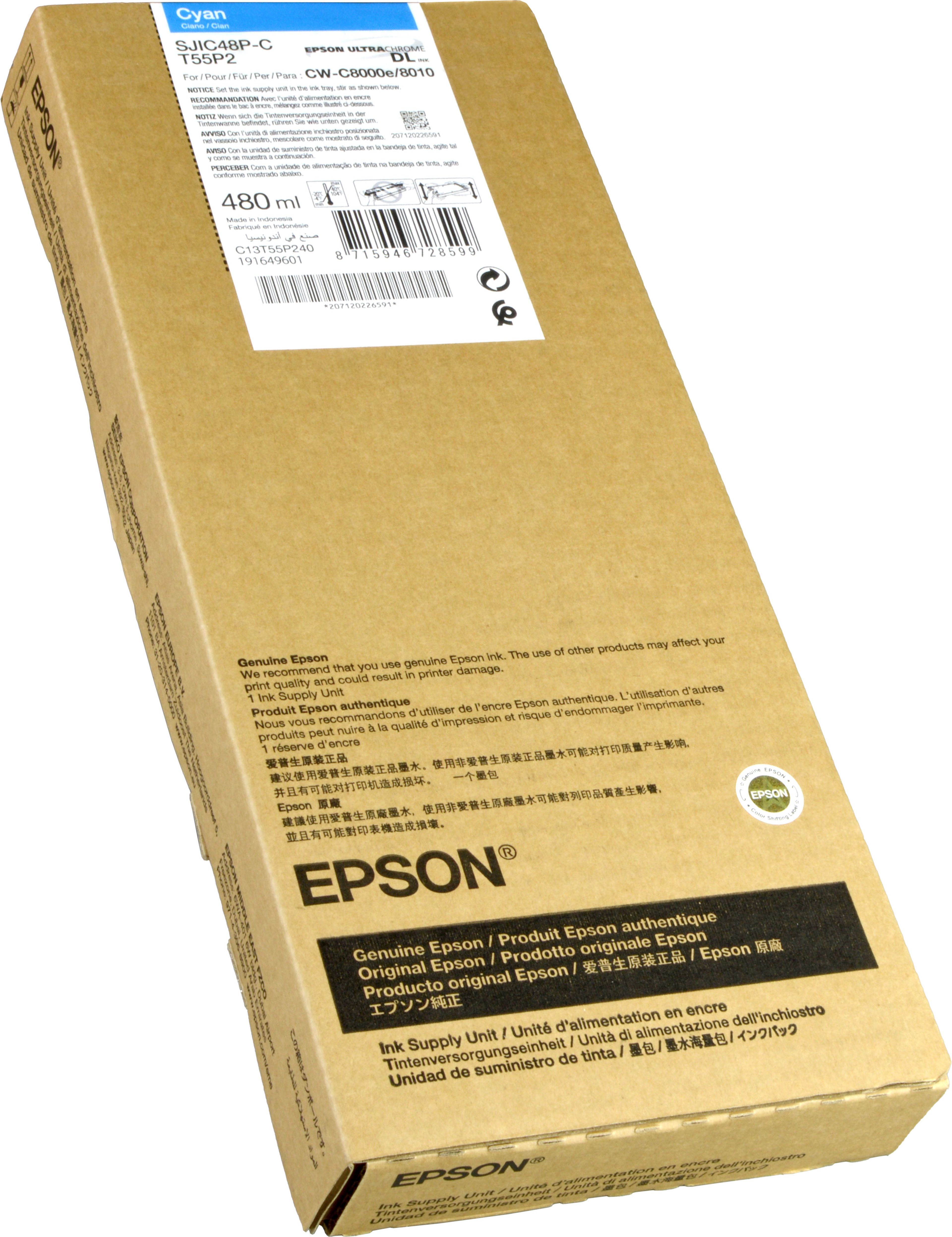 Epson Tinte C13T55P240 cyan T55P2 SJIC48P-C
