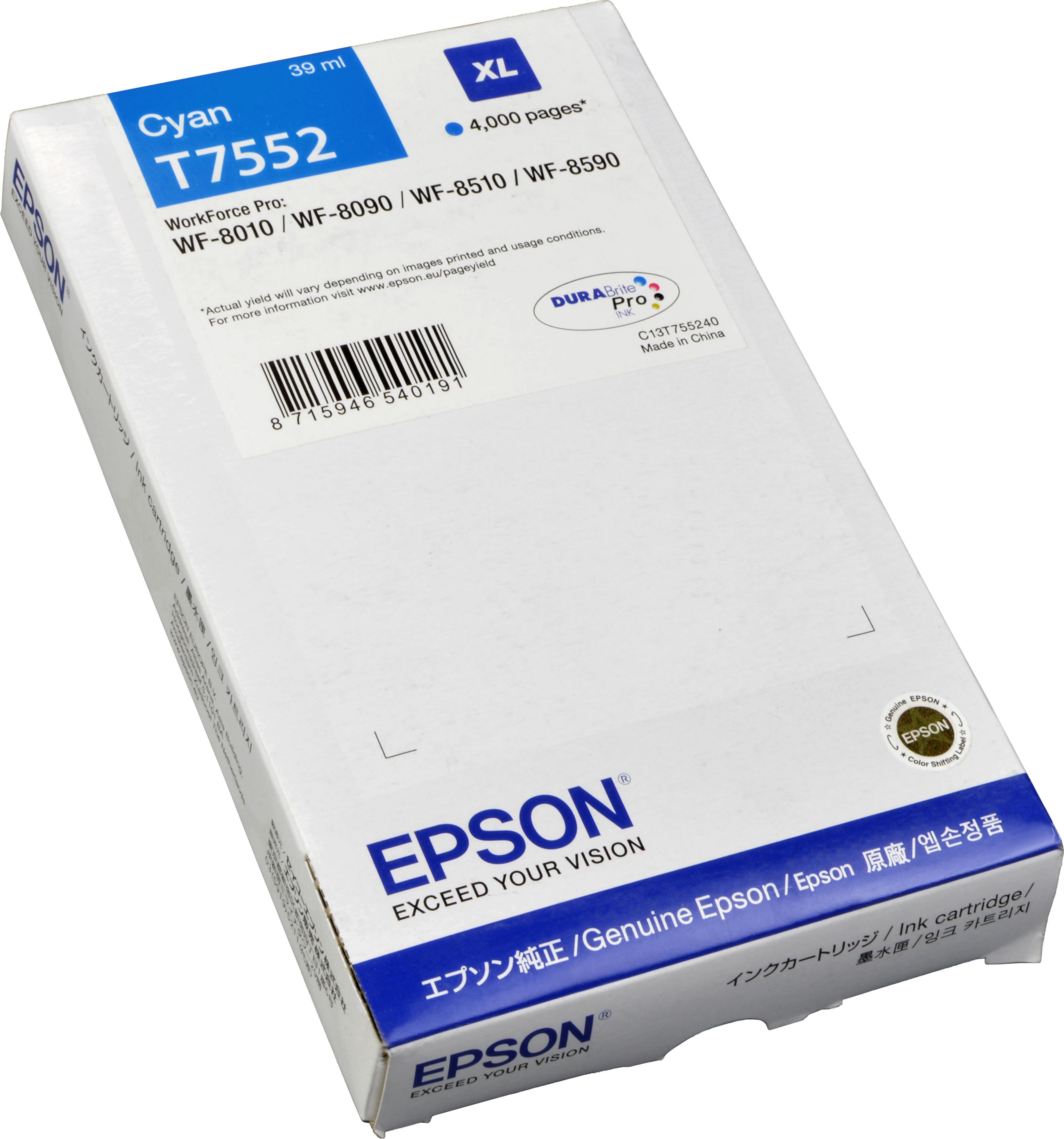Epson Tinte C13T755240 cyan T7552